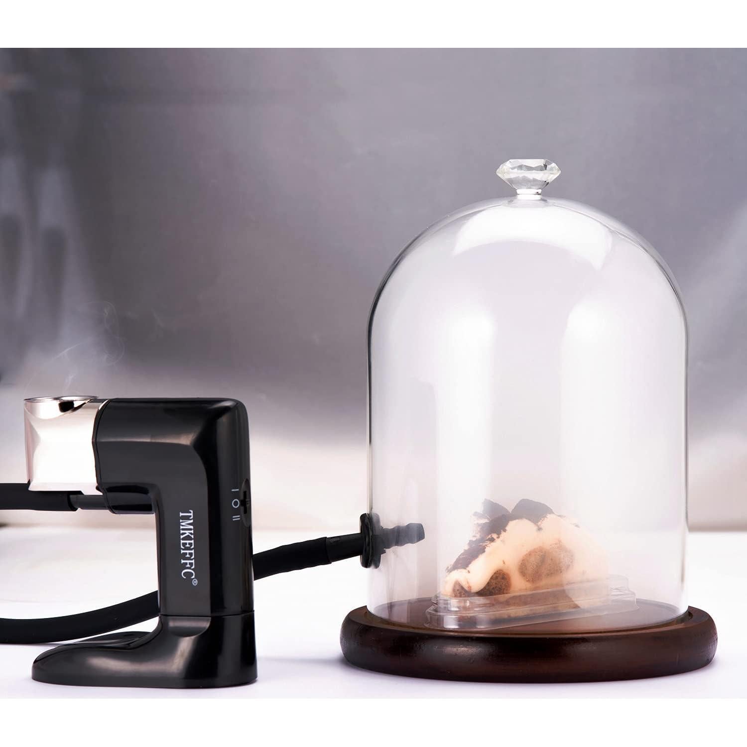 Campana de Humo TMKEFFC con Base de Madera y Vidrio 20 cm