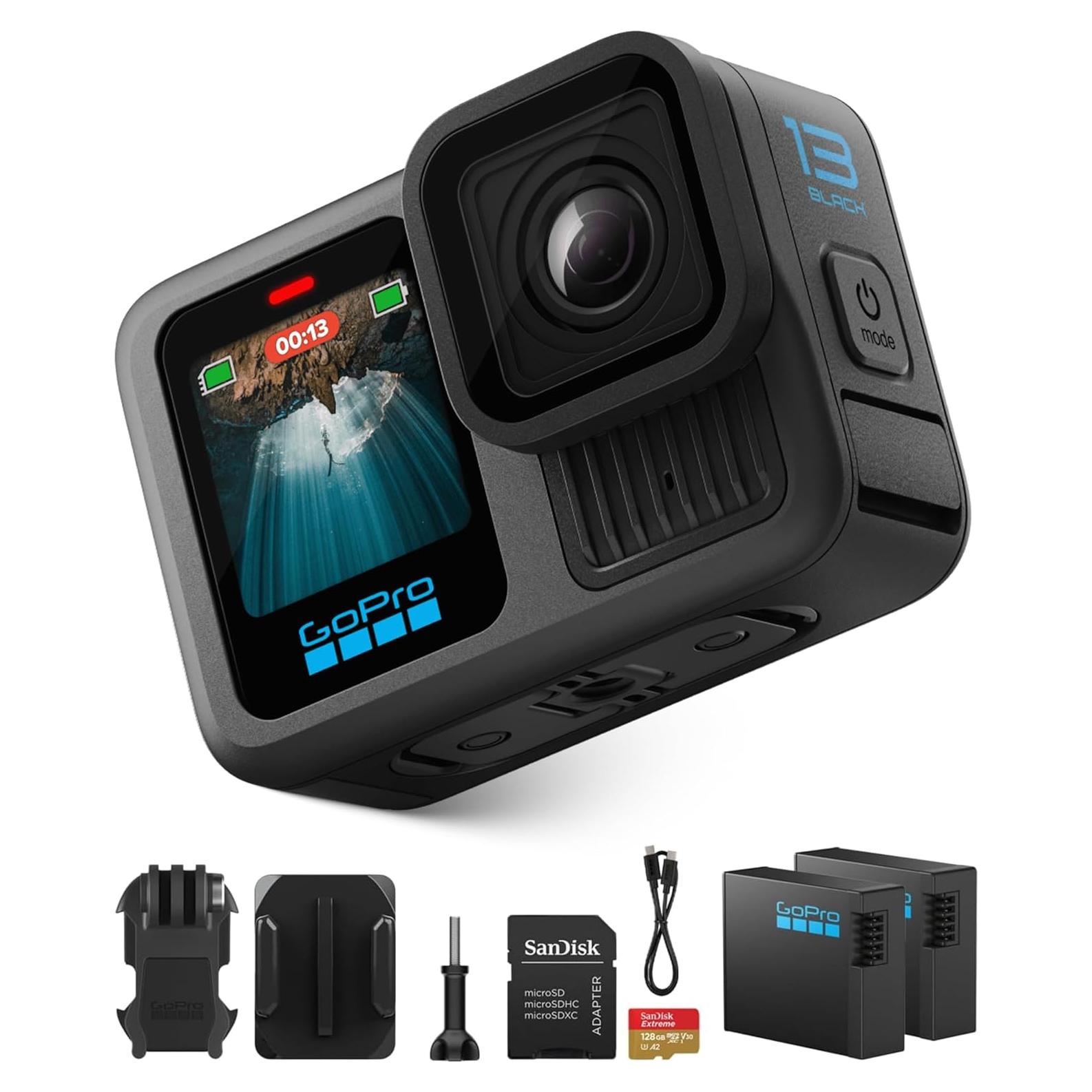 Cámara de Acción GoPro HERO13 Black 27MP 5.3K60 + Batería 1900mAh