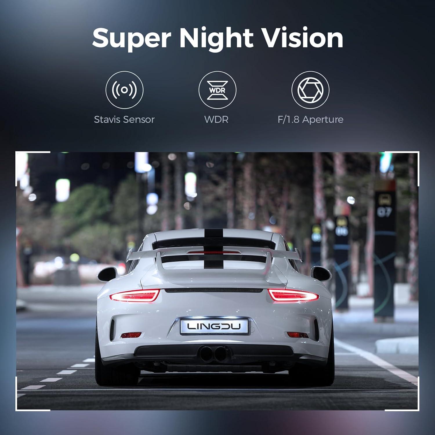 Cámara de Tablero LINGDU D500 4K con WiFi y GPS