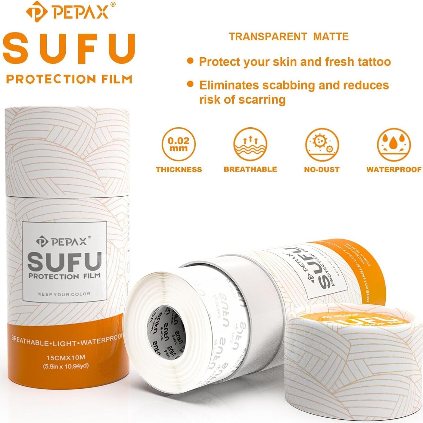 PEPAX SUFU Vendaje para Cuidado de Tatuajes 10 cm x 9.14 m