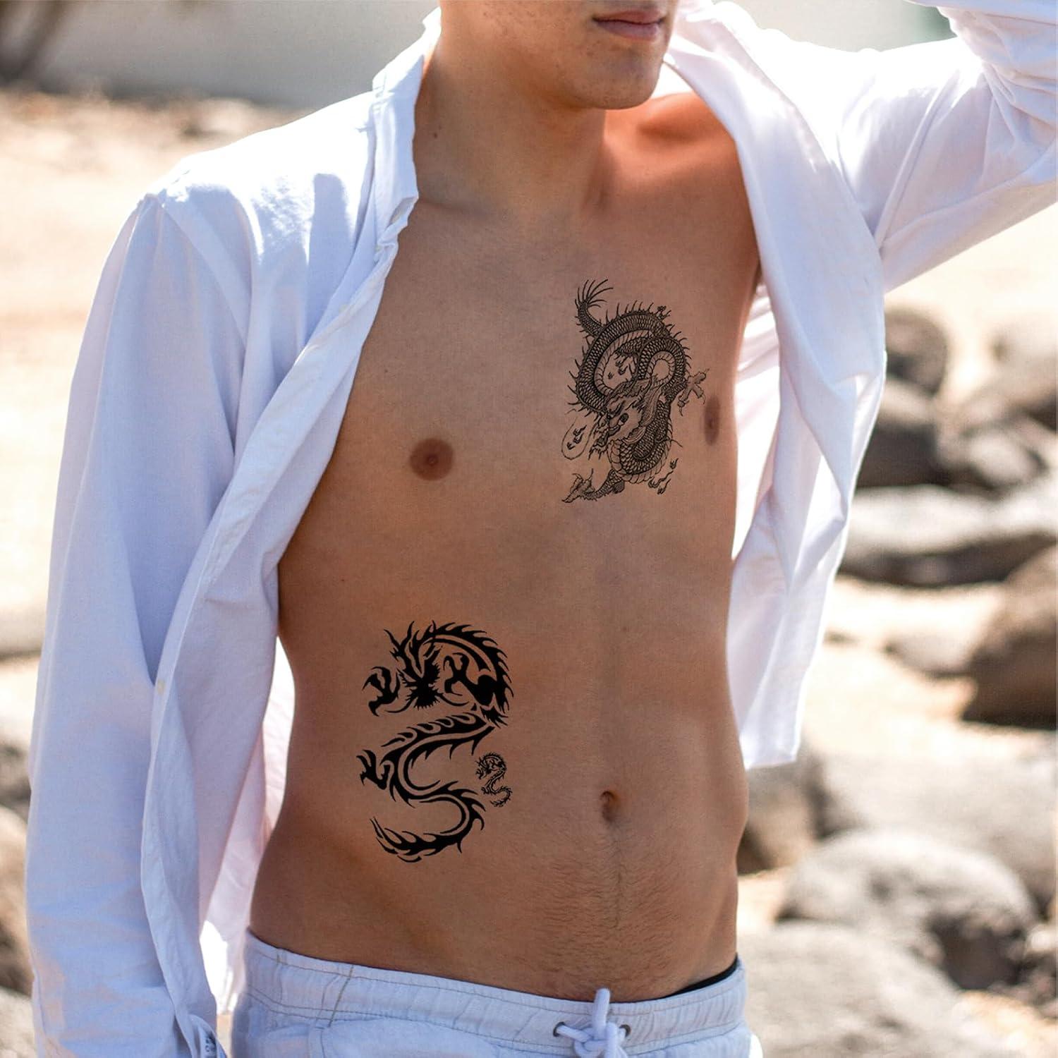 Tatuaje Temporal Dragón Chino Briyhose 8 Hojas 19x9 cm