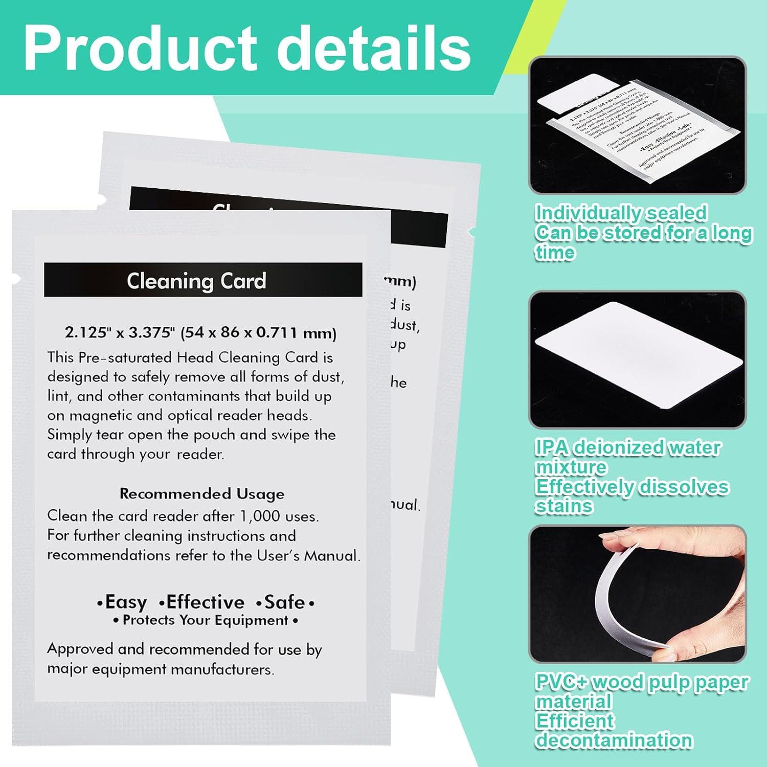 Tarjetas de Limpieza Sliner 60 Pcs para Lectores de Tarjetas