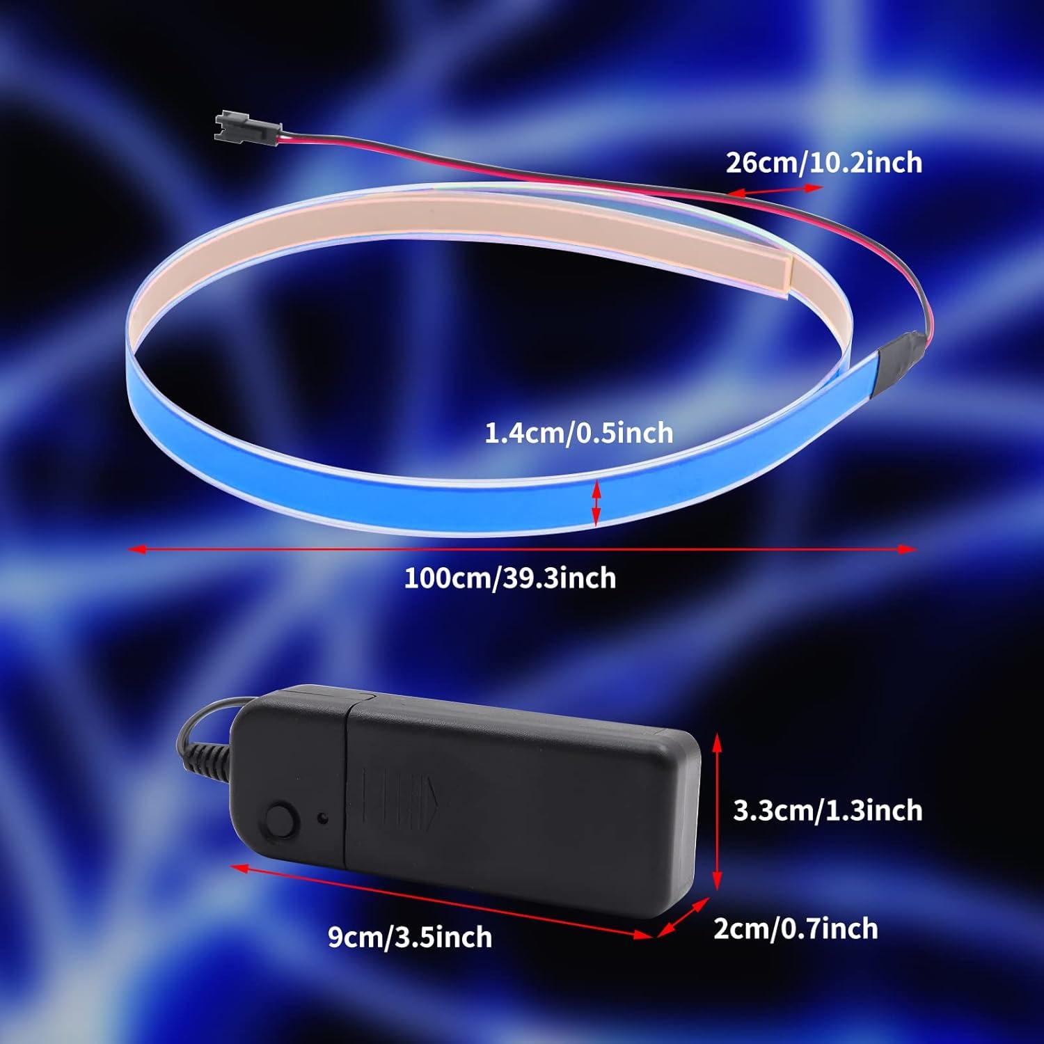 Tira de luz electroluminiscente Ygmylandbb 100 cm Azul 3 Modos