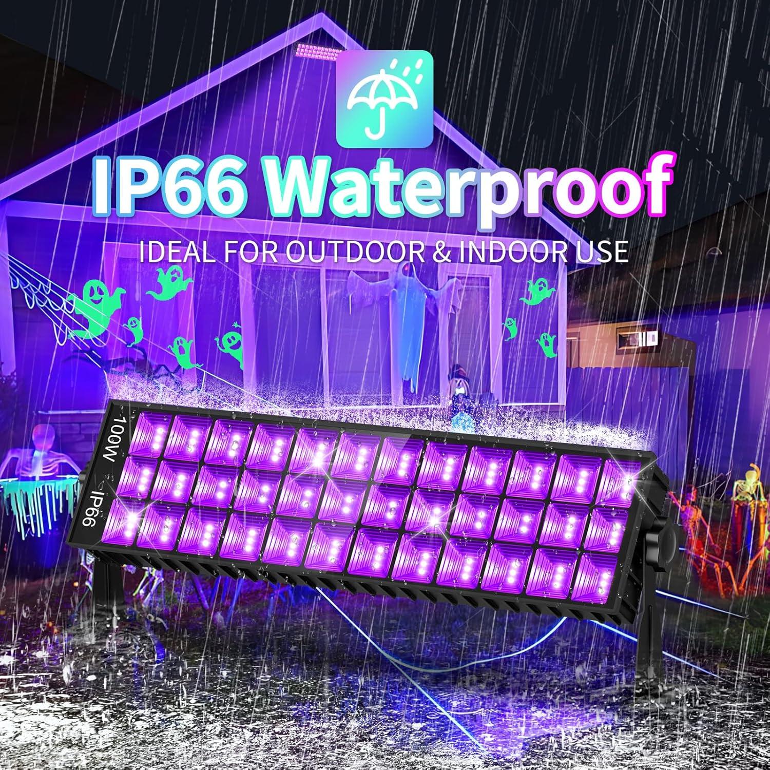 Barra de luz negra LED 100W ISUERFY IP66 a prueba de agua