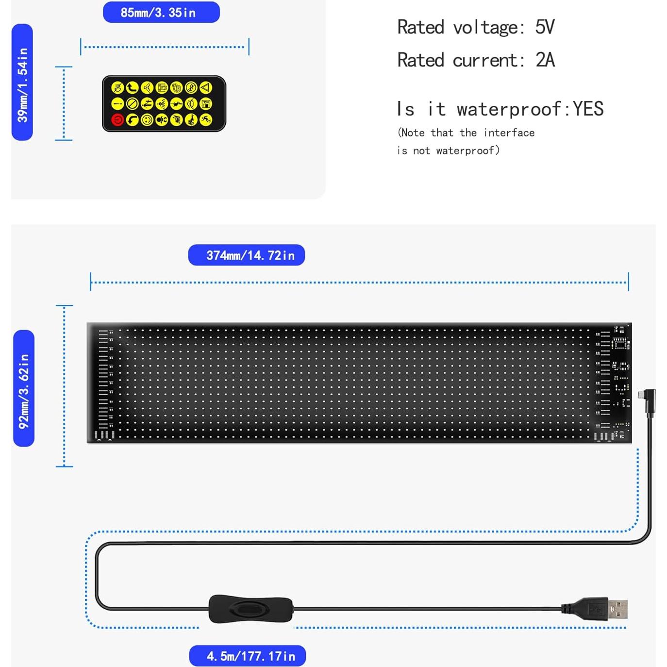 Luces LED Ojos del Diablo Cjgyz 37.3x9.1cm Programables