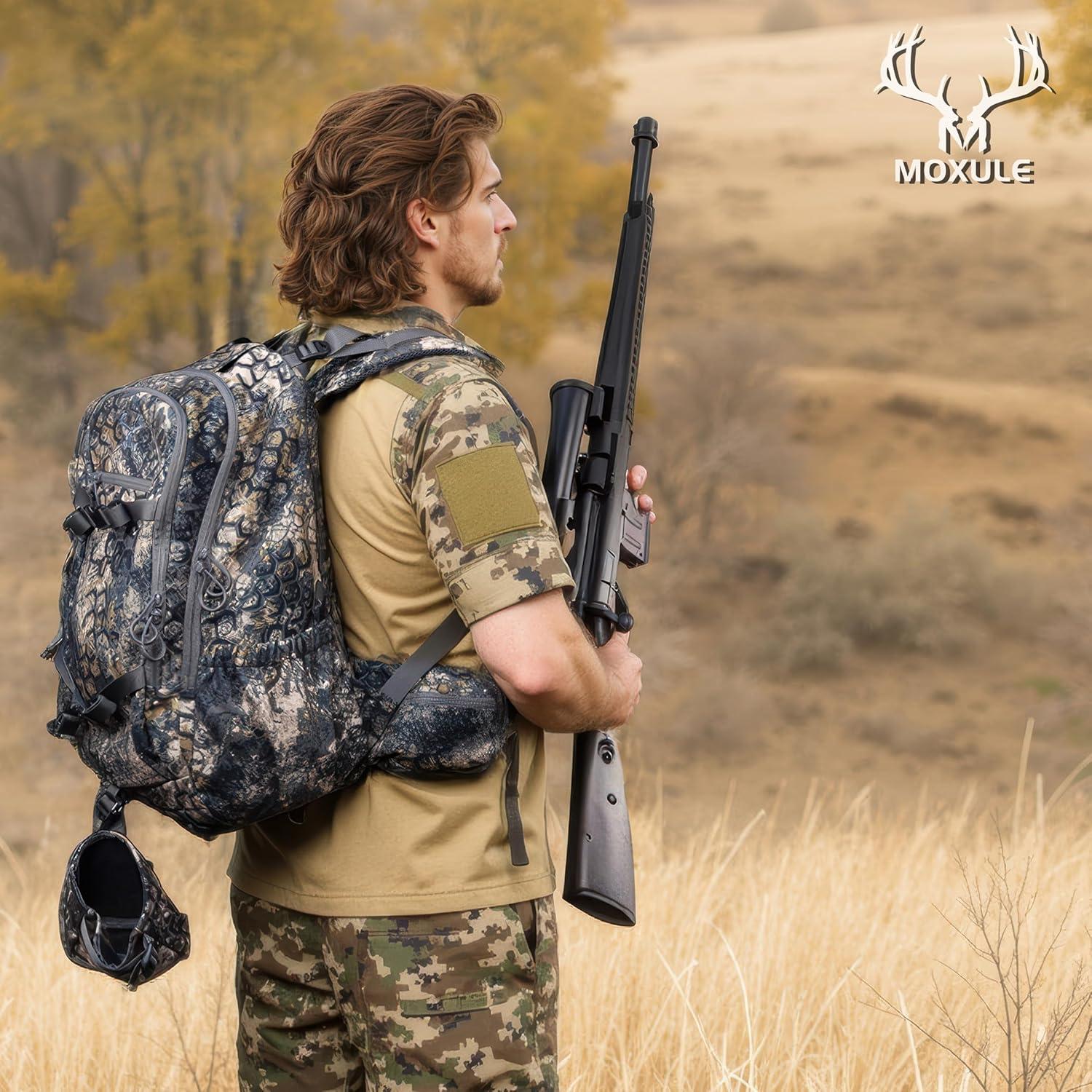 Mochila de Caza MOXULE 25L Impermeable con Funda para Lluvia