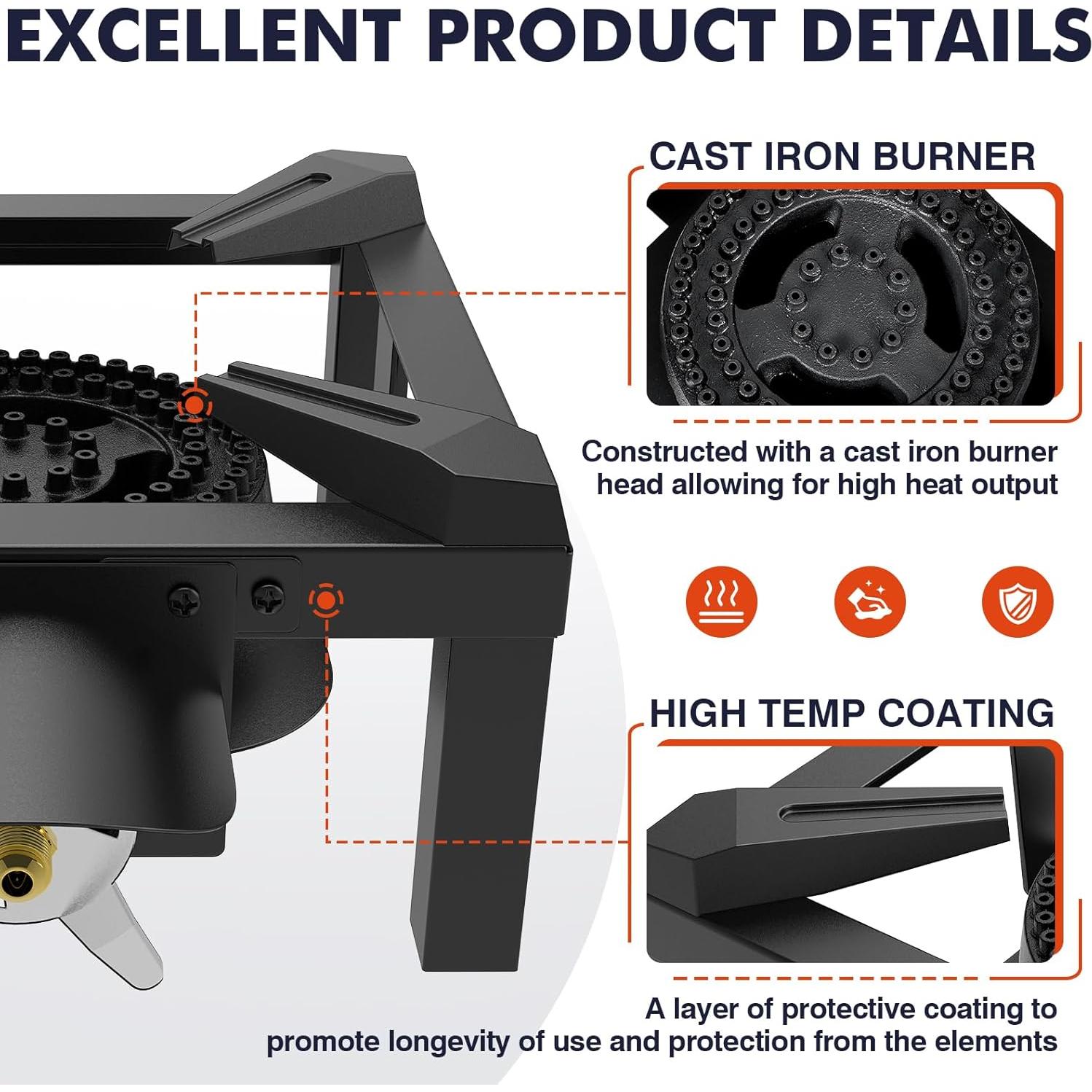 Quemador de Propano Llamaviva 100,000 BTU con Manguera 1.25m