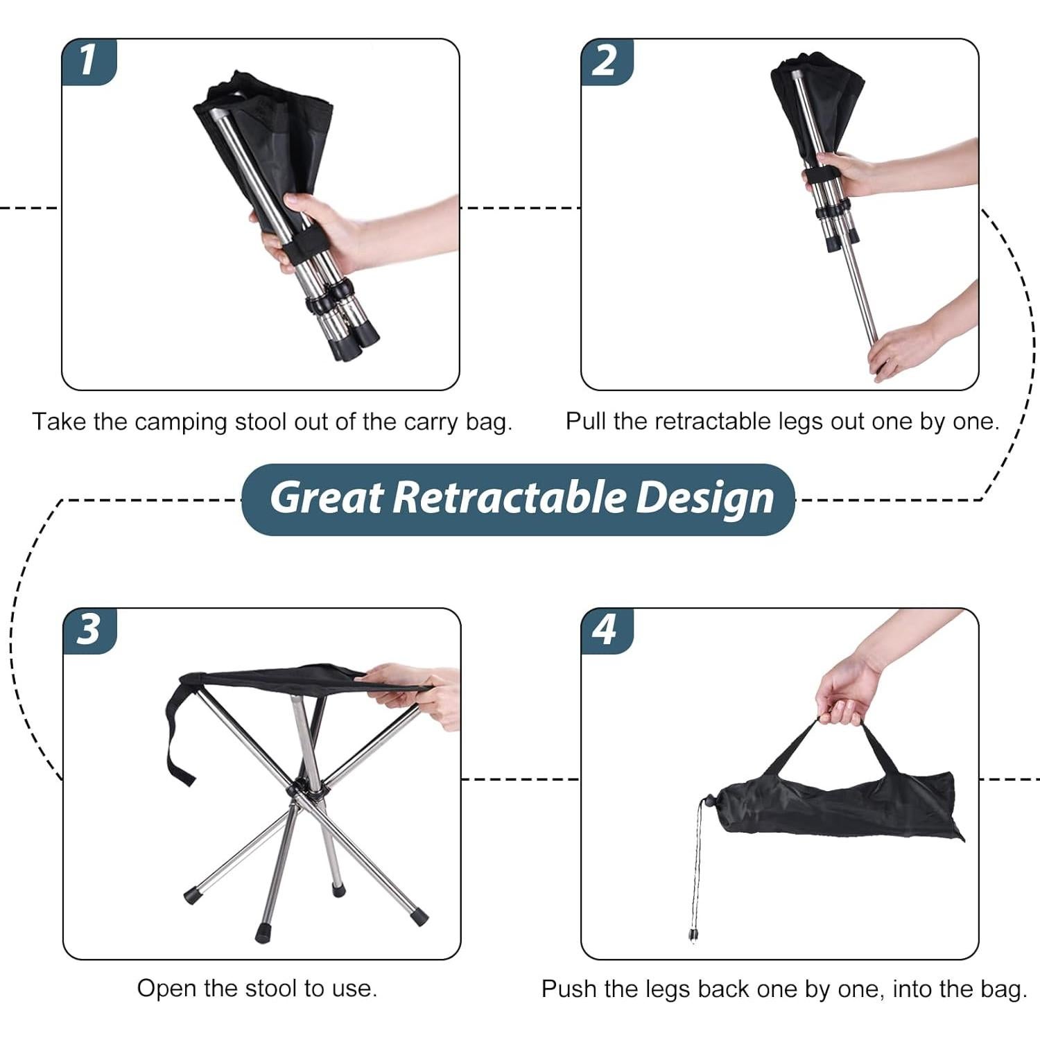 Taburete Plegable KOKSRY 35 cm Ligero para Camping