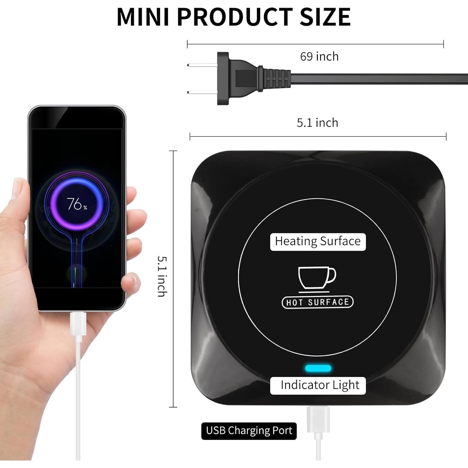 Calentador de Tazas USB CALENTADOR R5 Automático 55°C