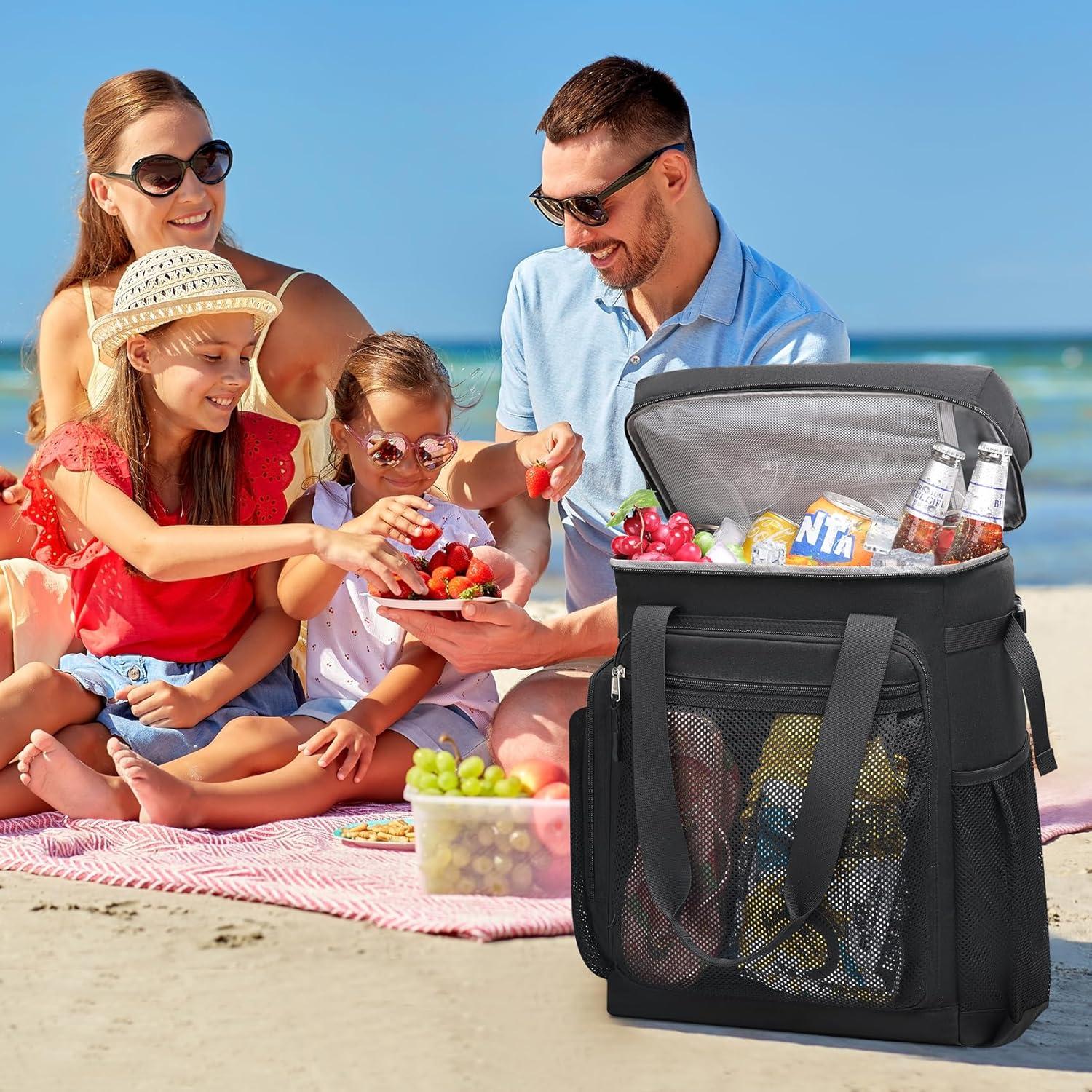 Mochila Cooler Aislada Estarer Grande 35L Negra para Playa