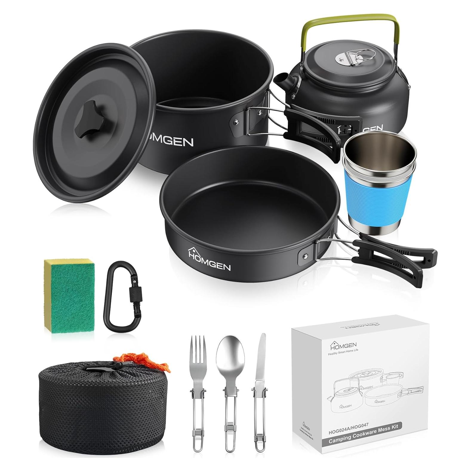 Juego de Utensilios de Cocina Camping HOMGEN 12 Piezas Aluminio