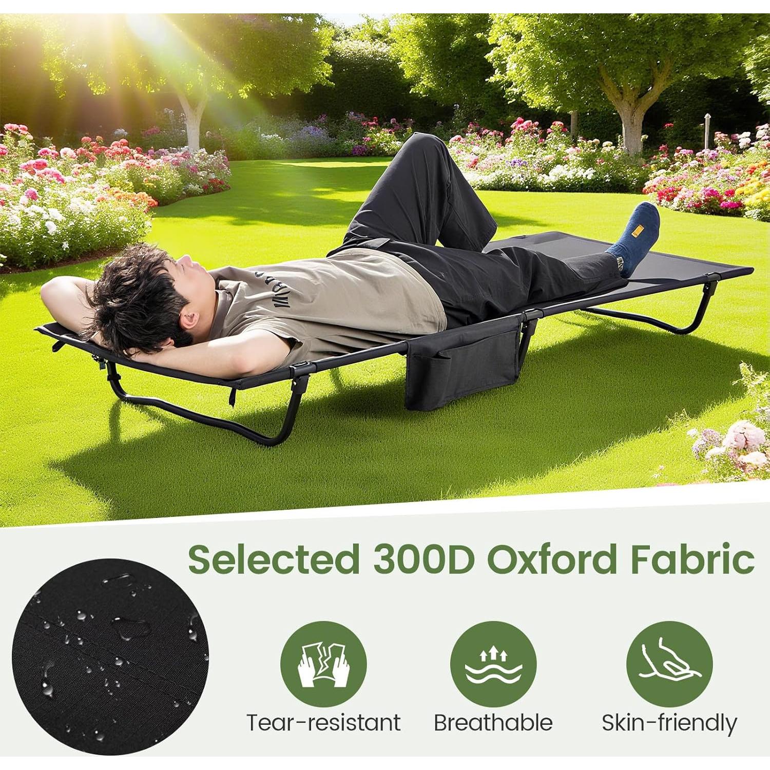 Cama de Camping Plegable Goplus 1.95 kg 330 lbs Aluminio