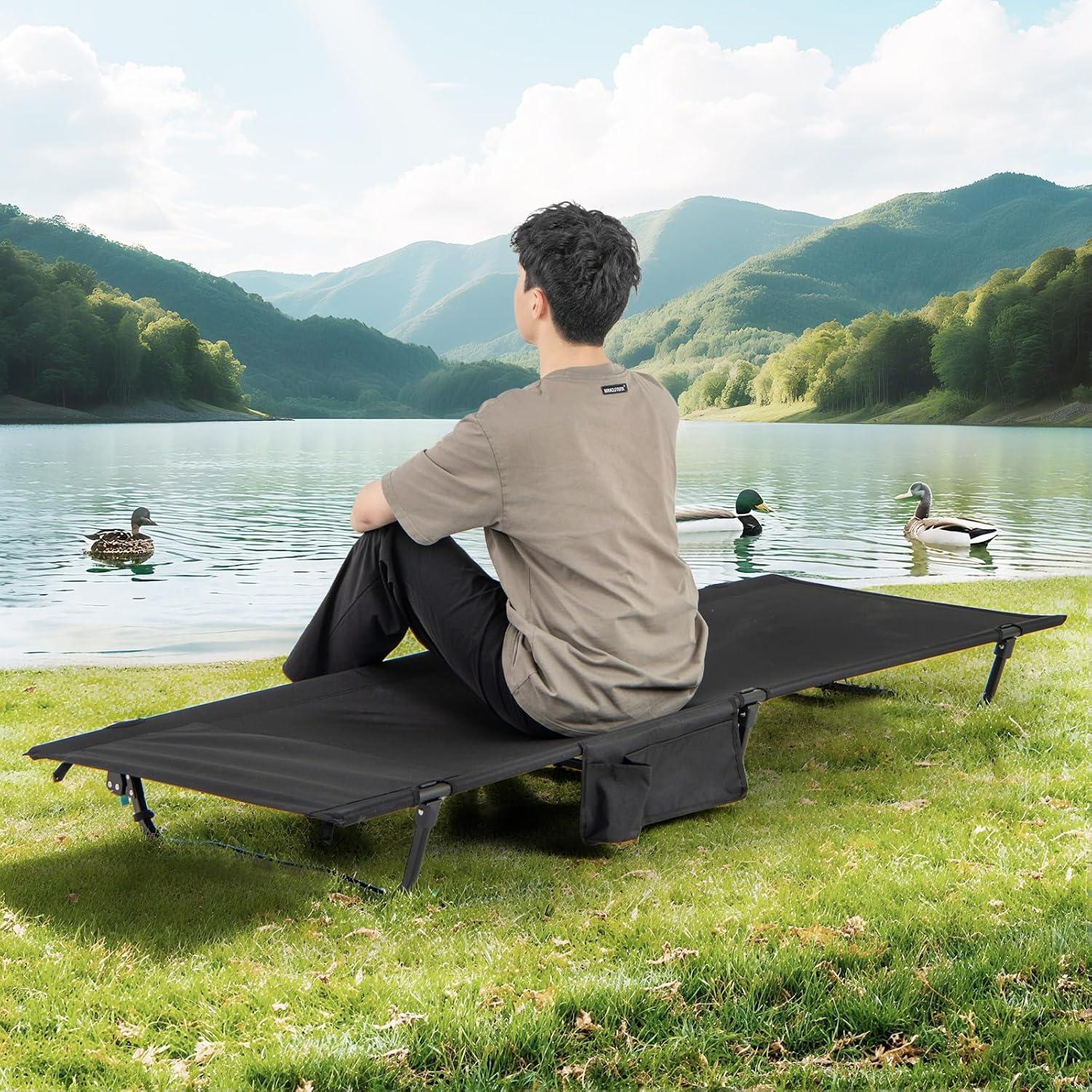 Cama de Camping Plegable Goplus 1.95 kg 330 lbs Aluminio