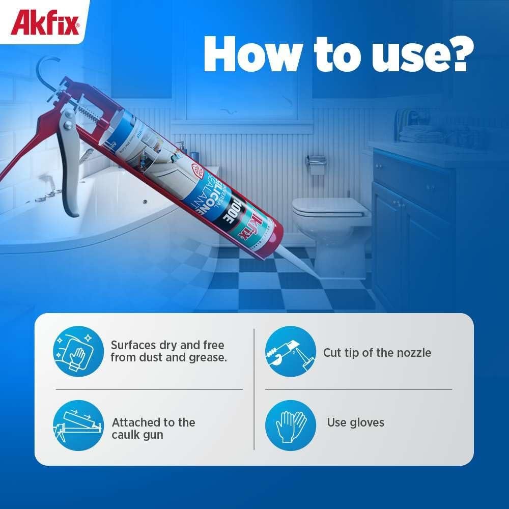 Sellador de Silicona RTV Akfix 100E Transparente 2 Paquete