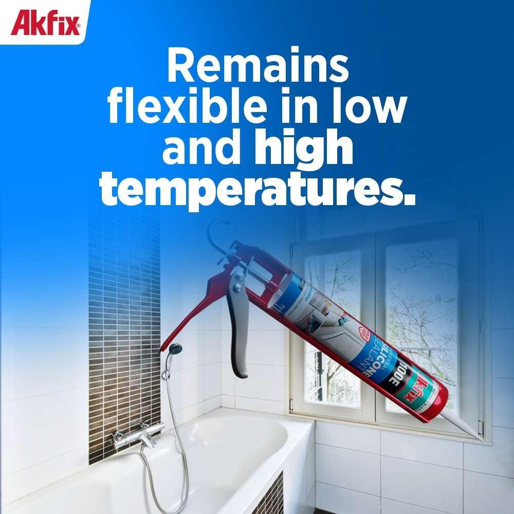 Sellador de Silicona RTV Akfix 100E Transparente 2 Paquete