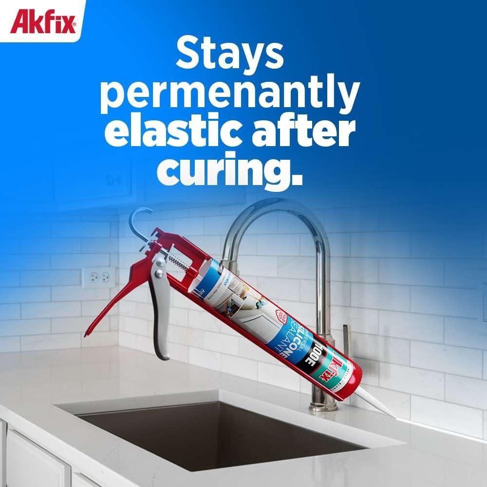 Sellador de Silicona RTV Akfix 100E Transparente 2 Paquete