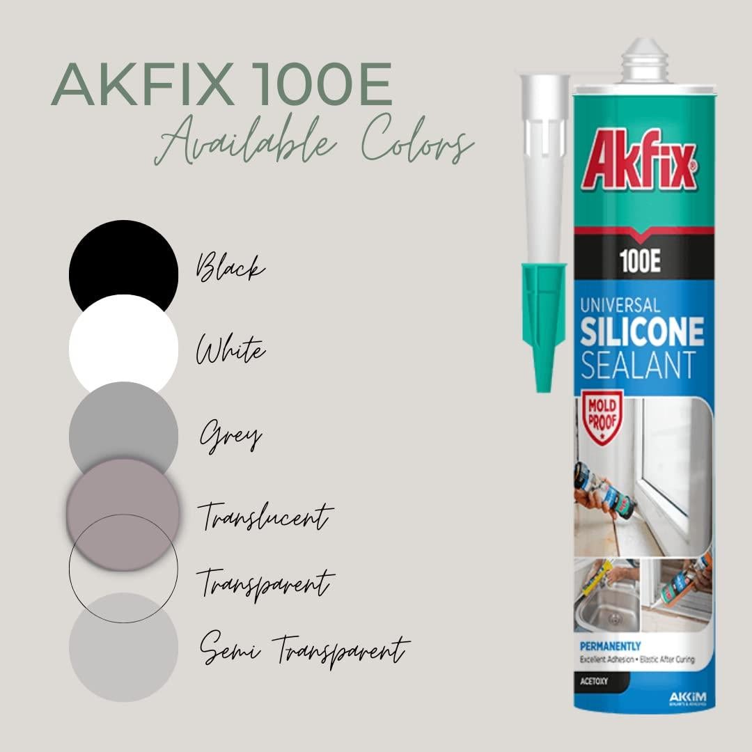 Sellador de Silicona RTV Akfix 100E Transparente 2 Paquete