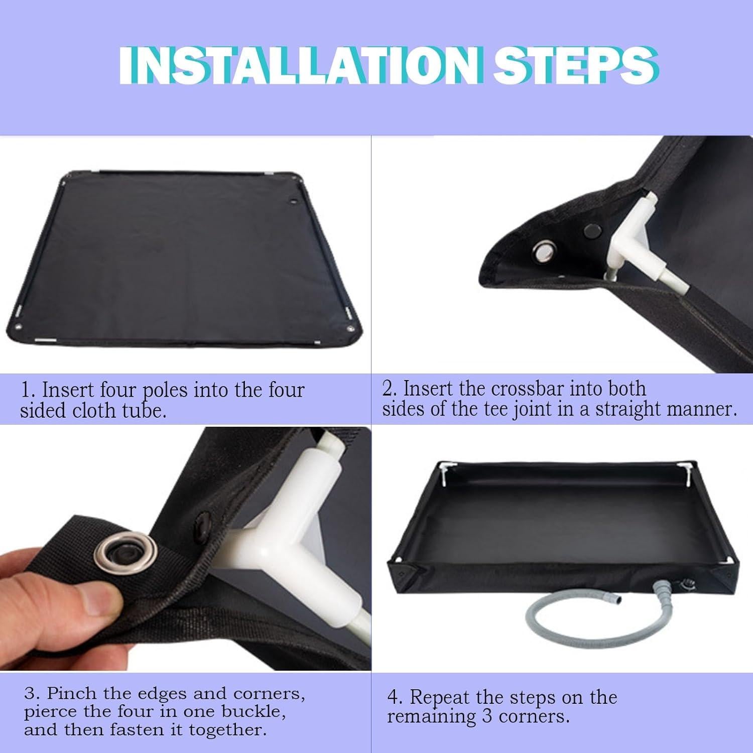 Base de Ducha Portátil UROUK URHW-002B 104x104cm PVC