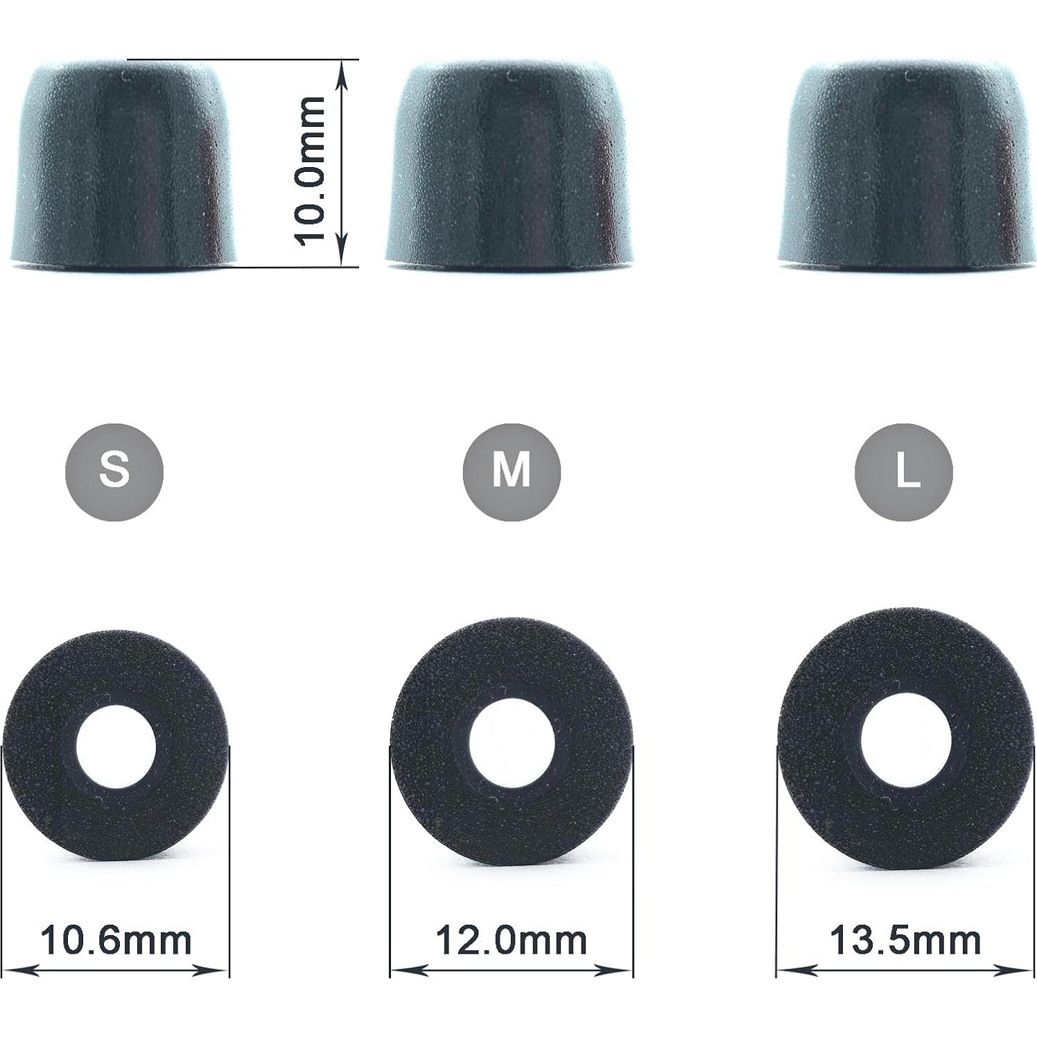 Puntas de Espuma Memoria Klowcok para Auriculares IEM - 3 Pares