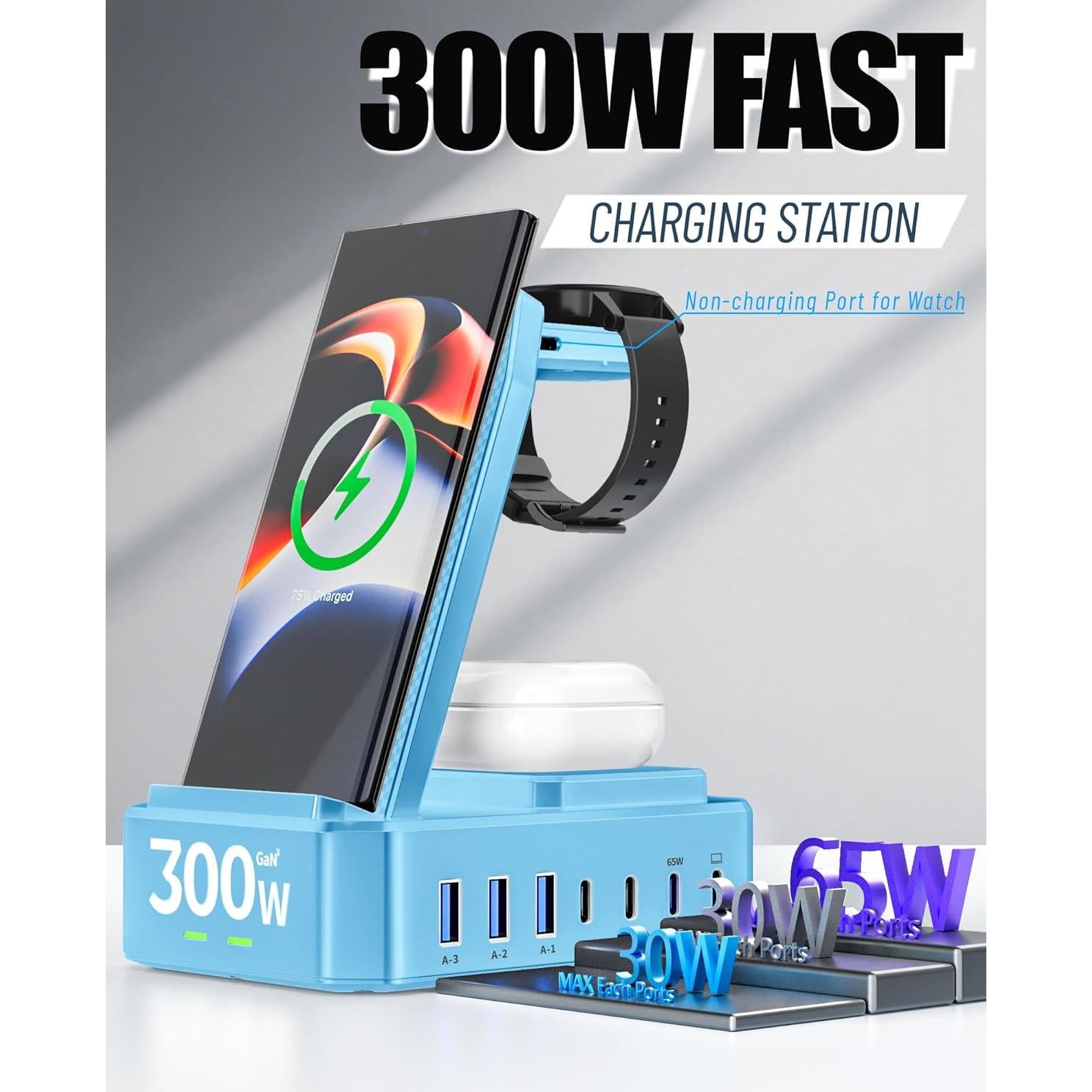 Cargador Inalámbrico 300W Zutspzss 10 en 1 para Samsung