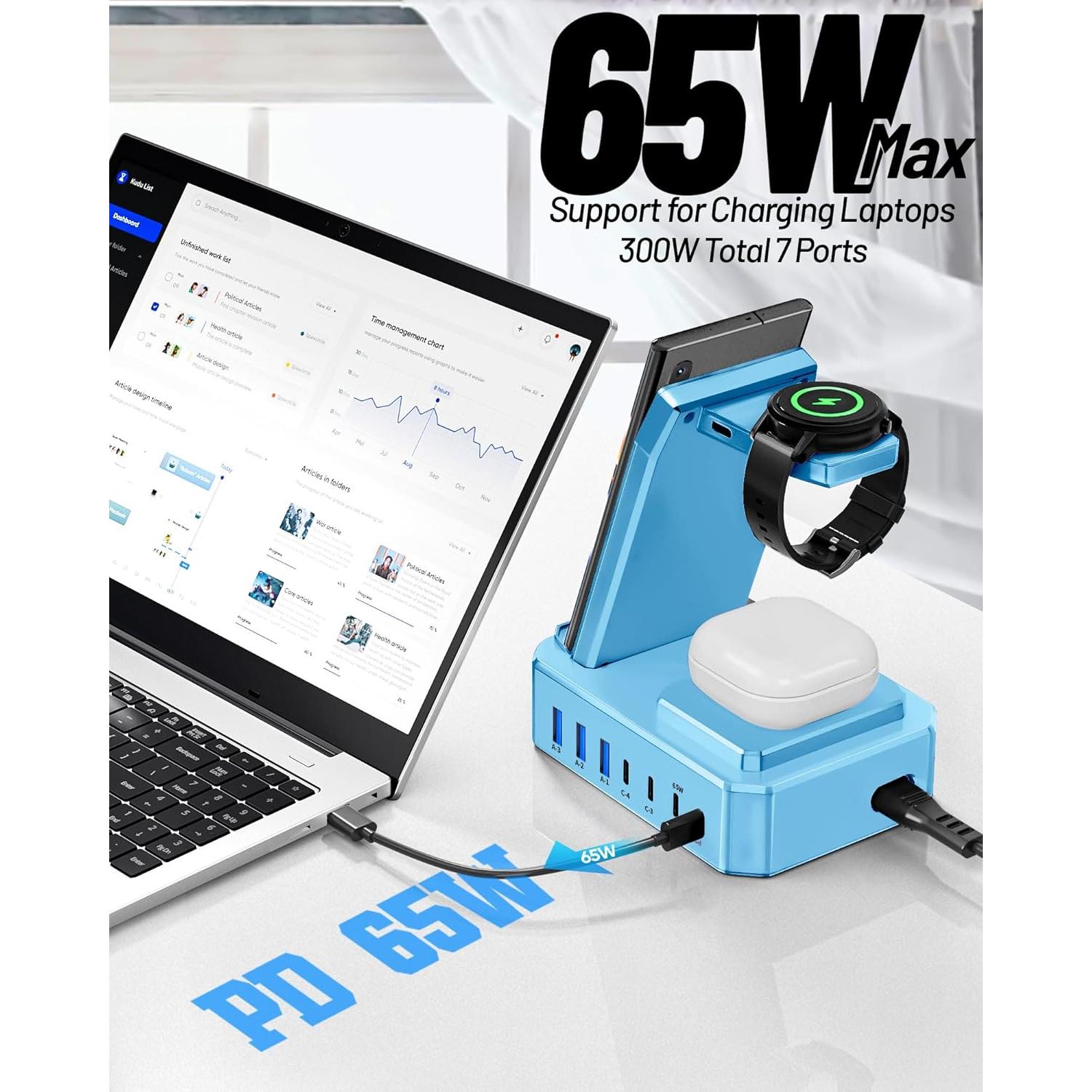 Cargador Inalámbrico 300W Zutspzss 10 en 1 para Samsung