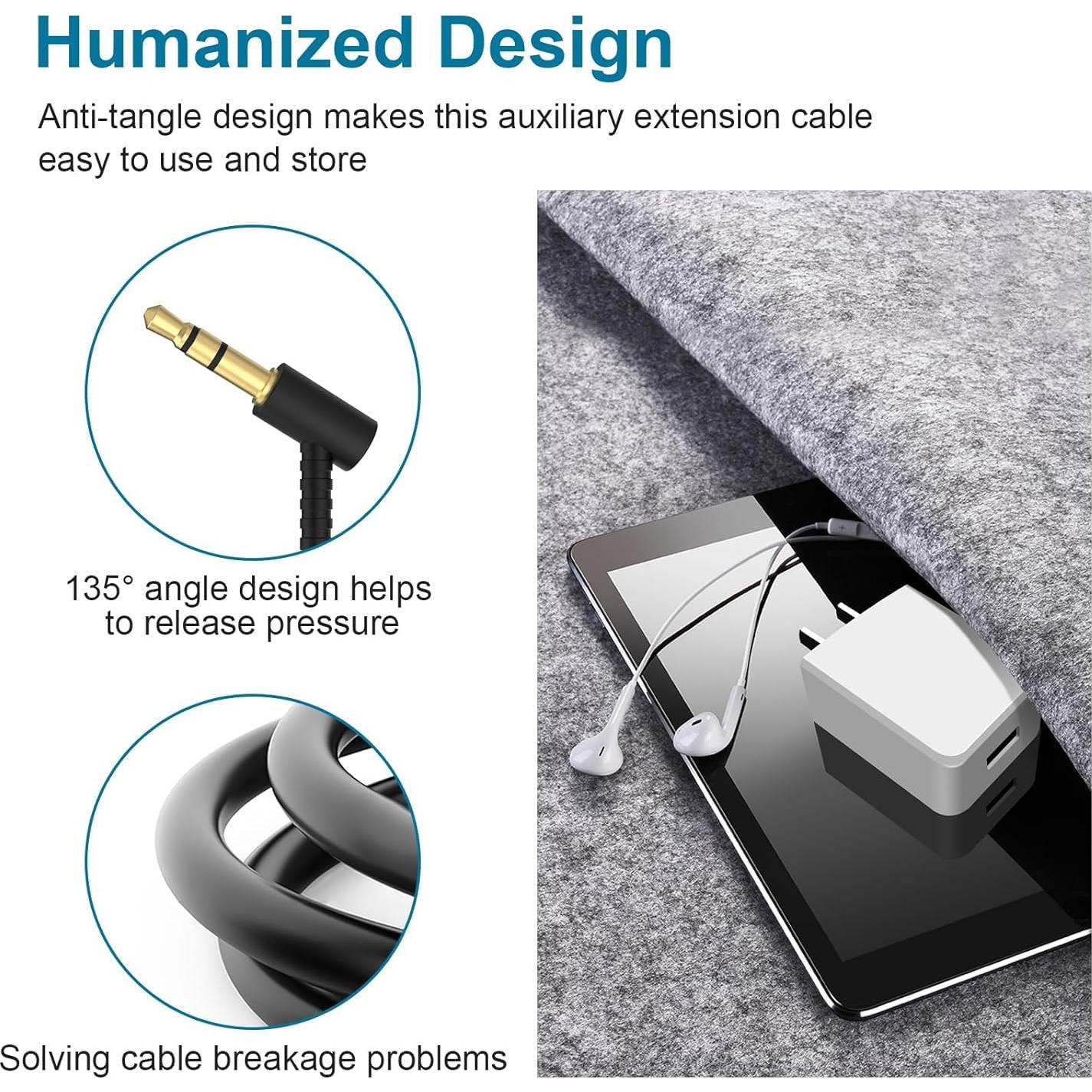 Cable de extensión de audio 3.5mm Zosvoses 1.22m para auriculares