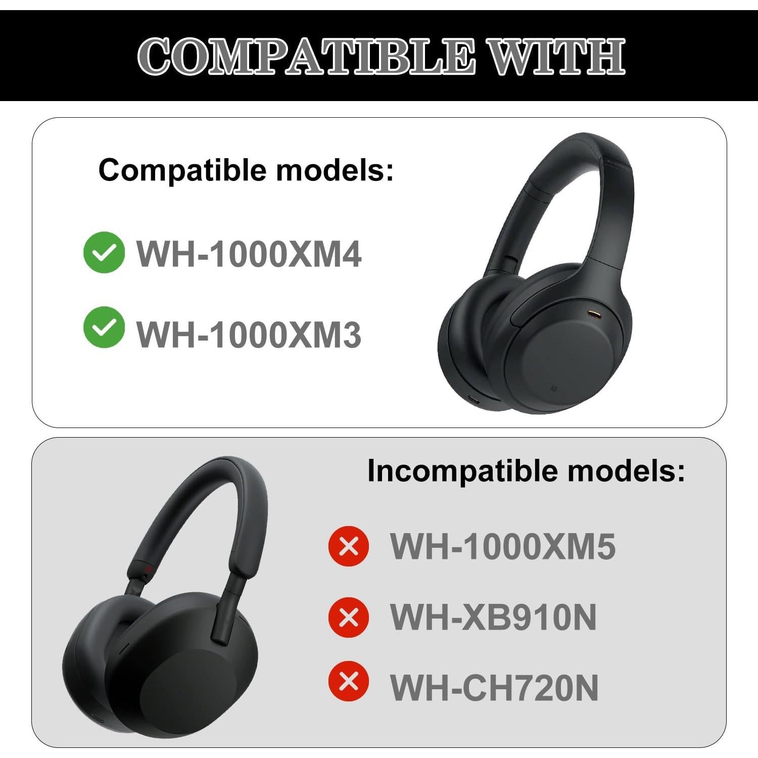 Cubiertas de Silicona Aiivioll para Auriculares Sony WH-1000XM4/WH-1000XM3