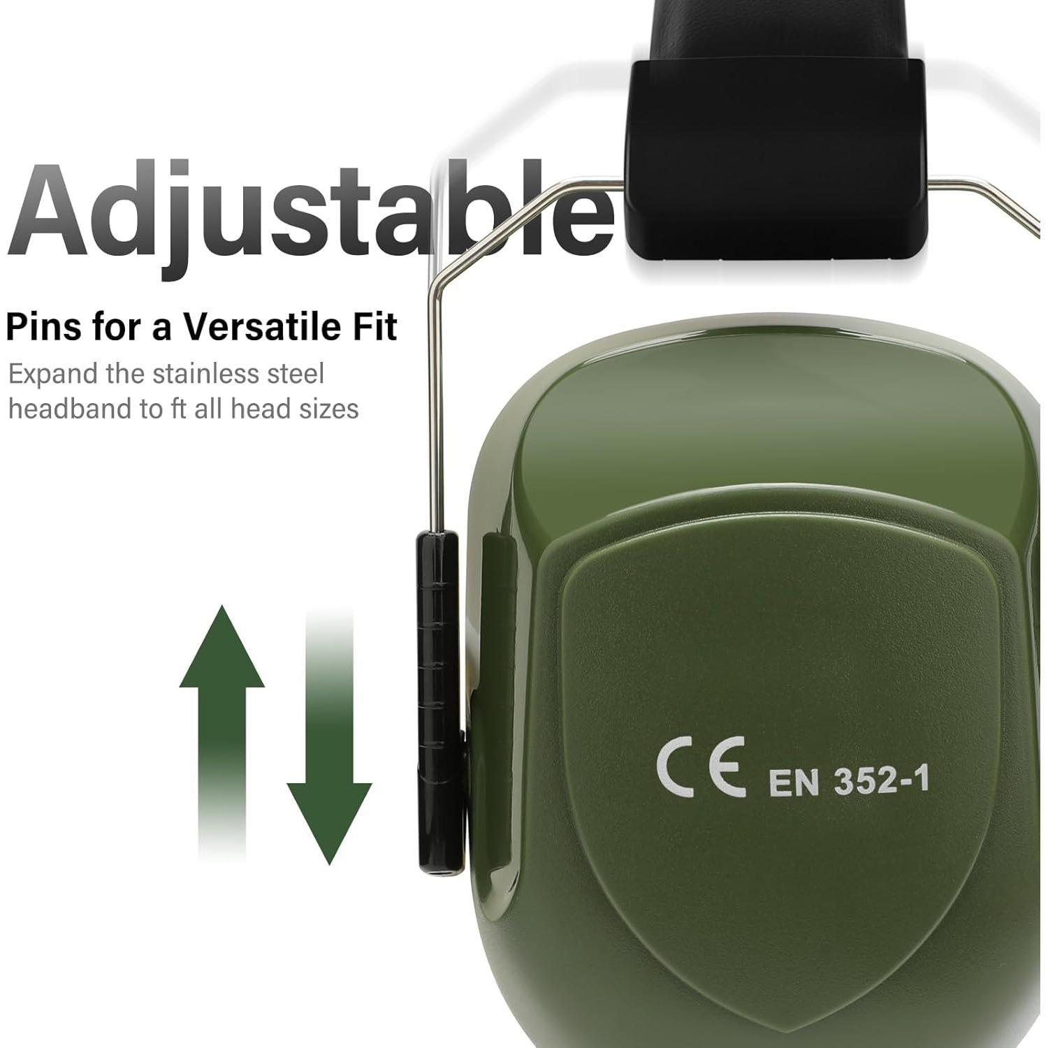 Orejeras Canceladoras de Ruido Cumunebula SNR 28dB Verde Militar