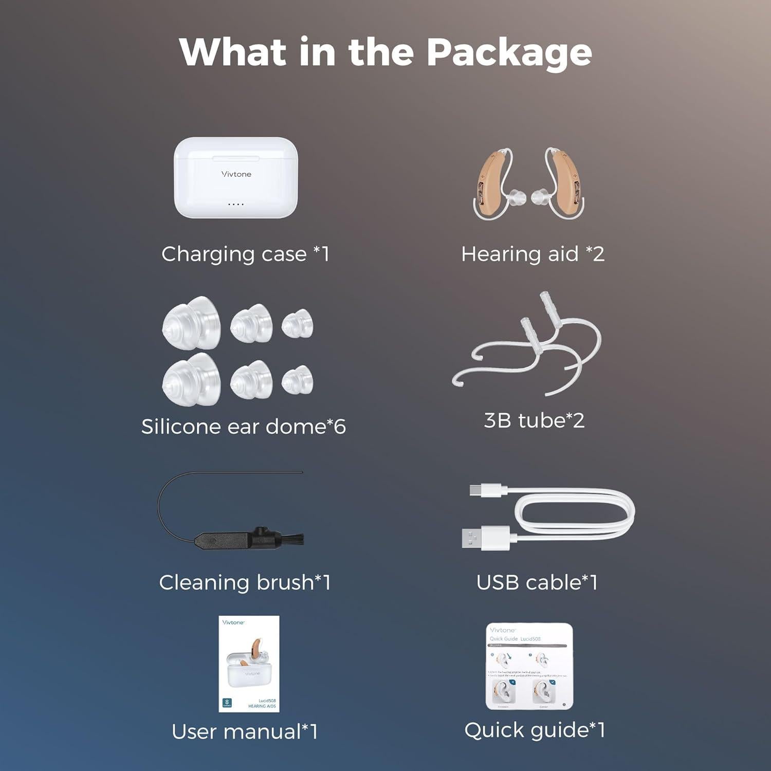 Audífonos Asistente Auditivo Digital Vivtone Lucid508 Beige