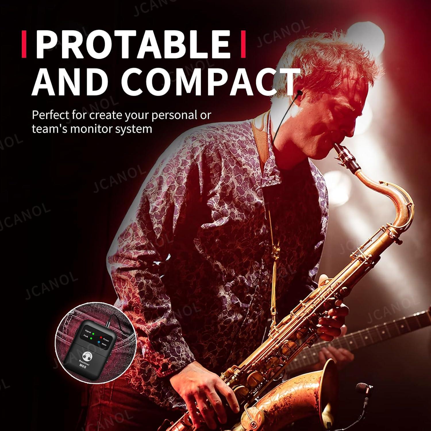 Sistema de Monitoreo In-Ear Inalámbrico JCANOL M6S 50m