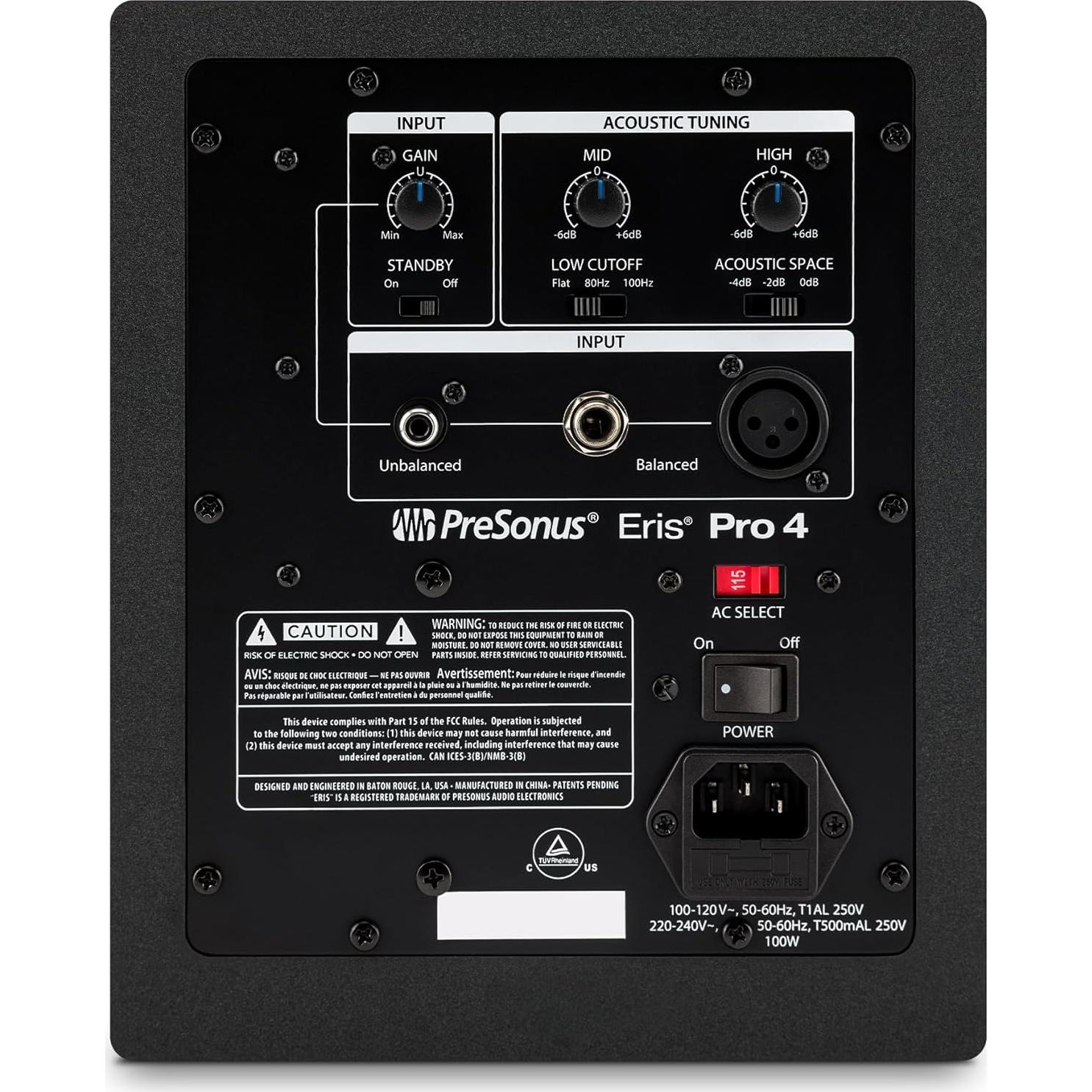 Monitor de Estudio PreSonus Eris Pro 4 Coaxial 80W 4.5"