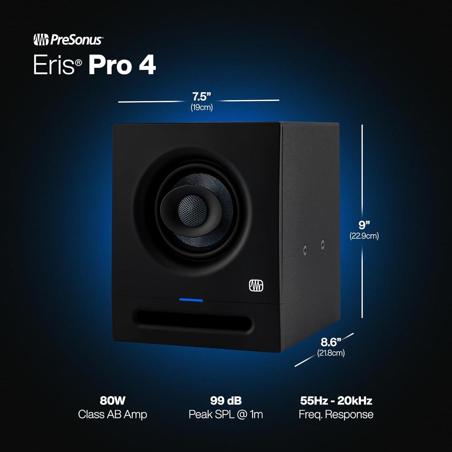 Monitor de Estudio PreSonus Eris Pro 4 Coaxial 80W 4.5"