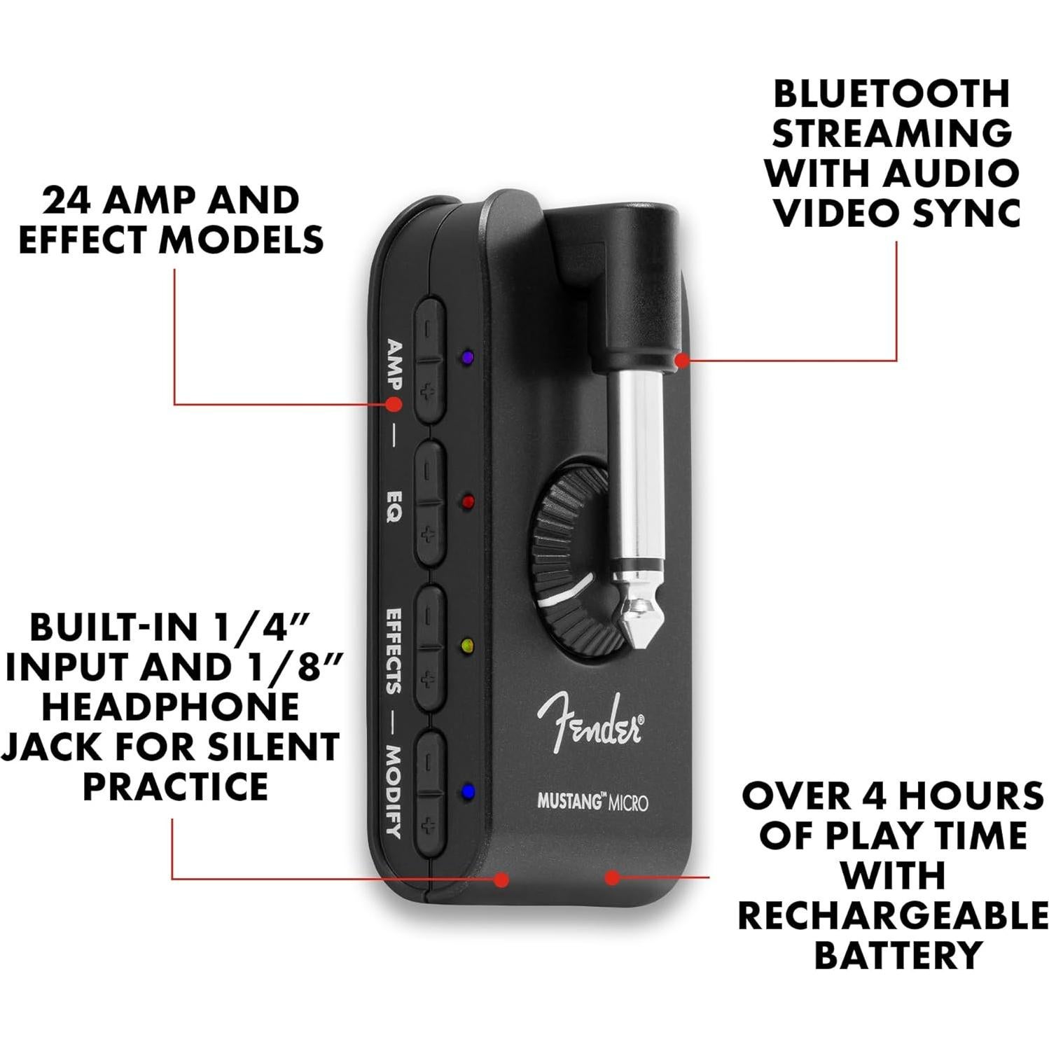 Amplificador de auriculares Fender Mustang Micro 5W Bluetooth