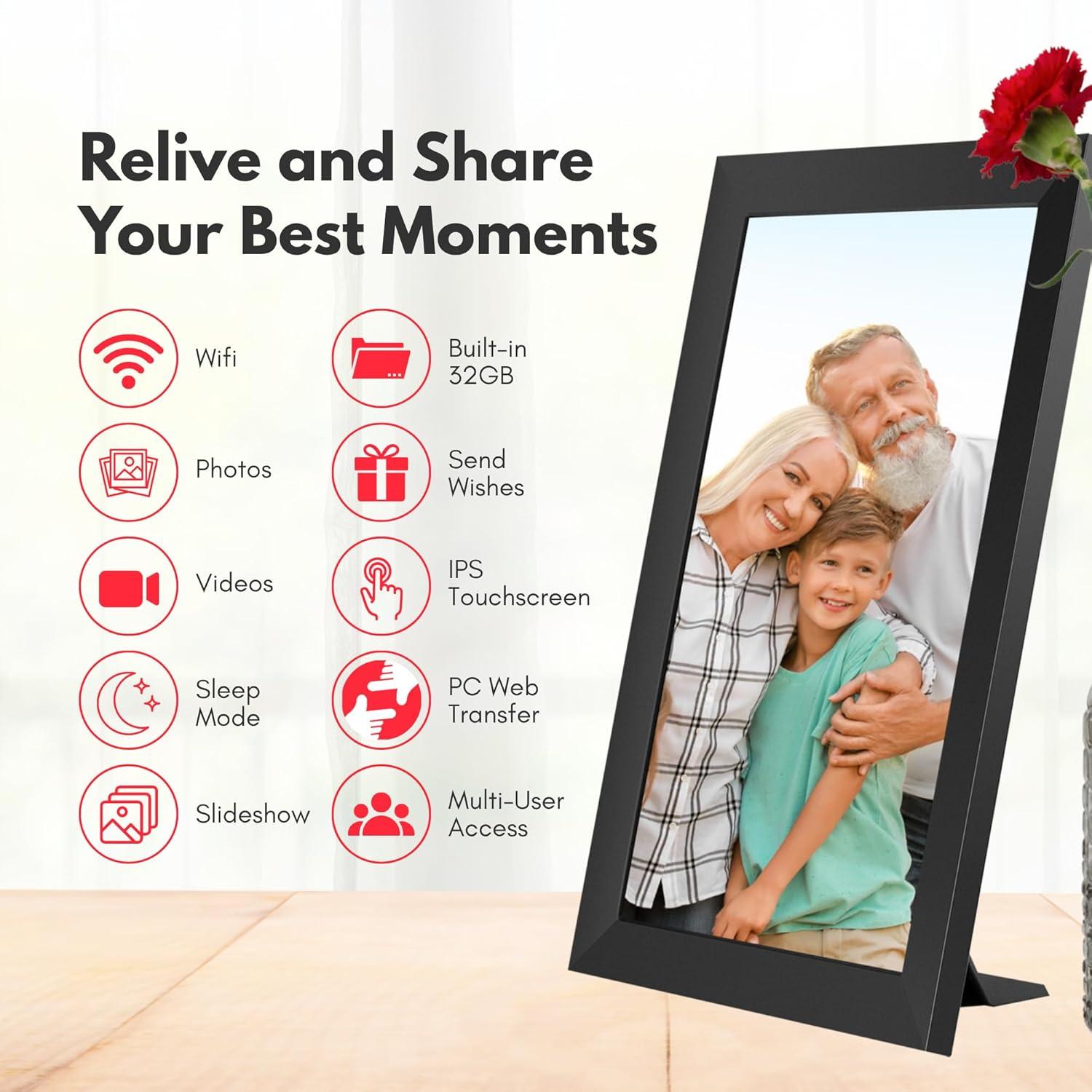 Marco de Foto Digital HC Honey Coco 10.1" HD Táctil Negro