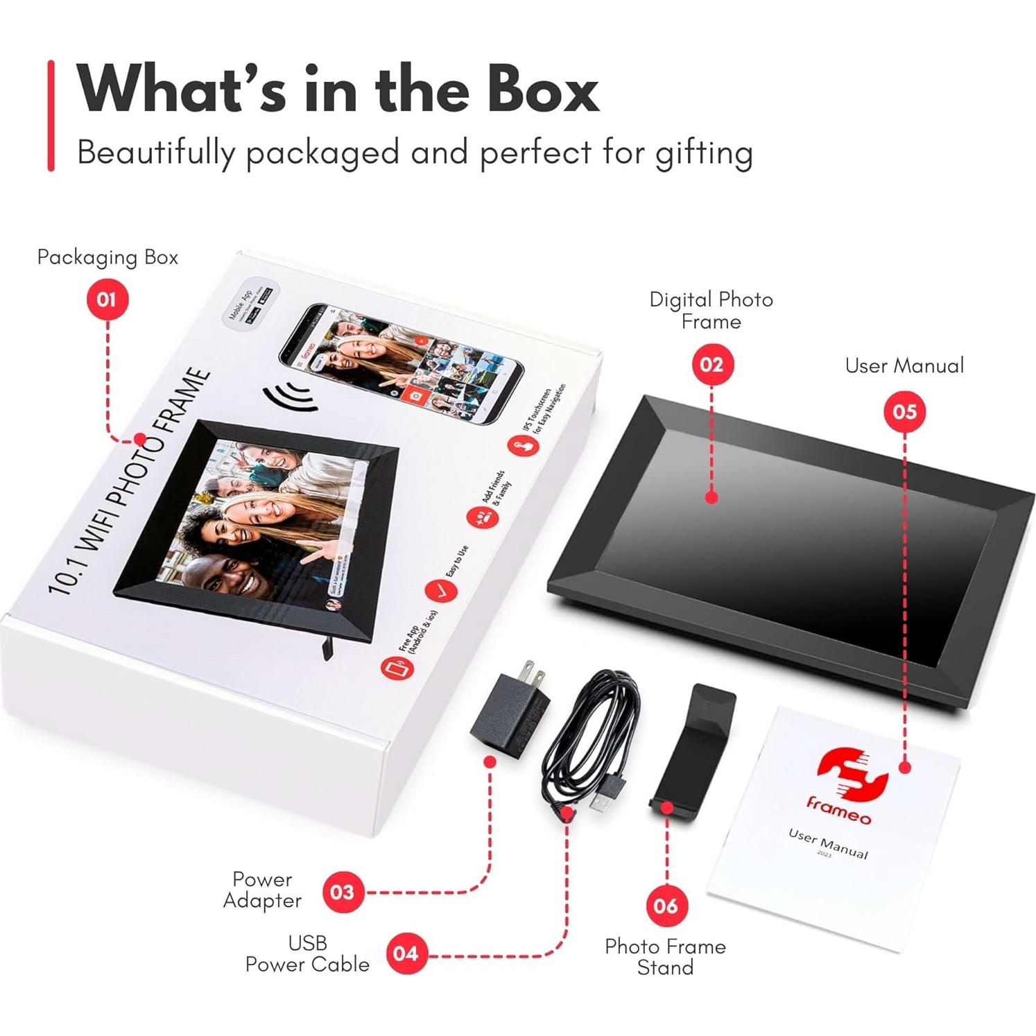 Marco de Foto Digital HC Honey Coco 10.1" HD Táctil Negro