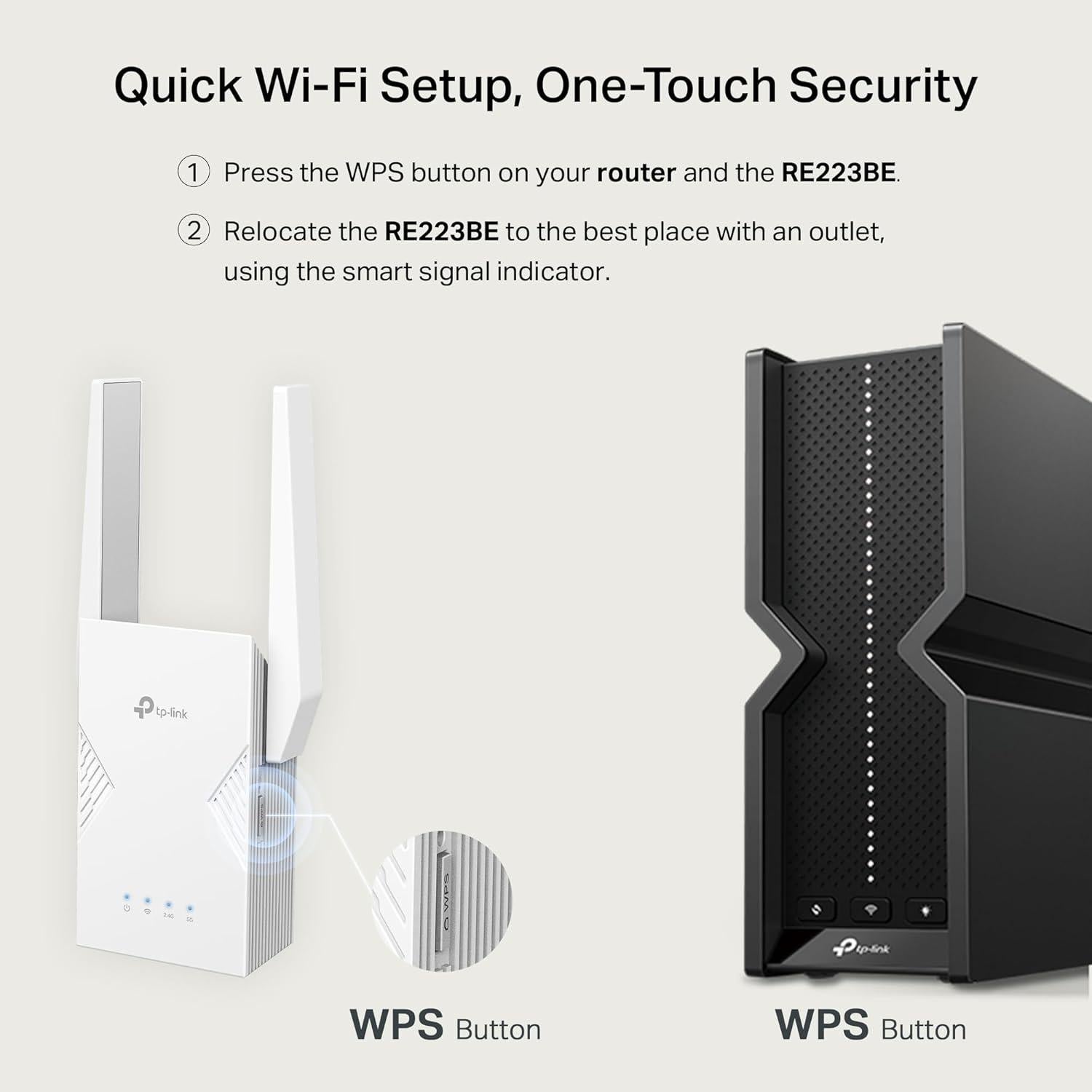 Extensor de Rango Wi-Fi 7 TP-Link RE223BE Doble Banda 3.2 Gbps