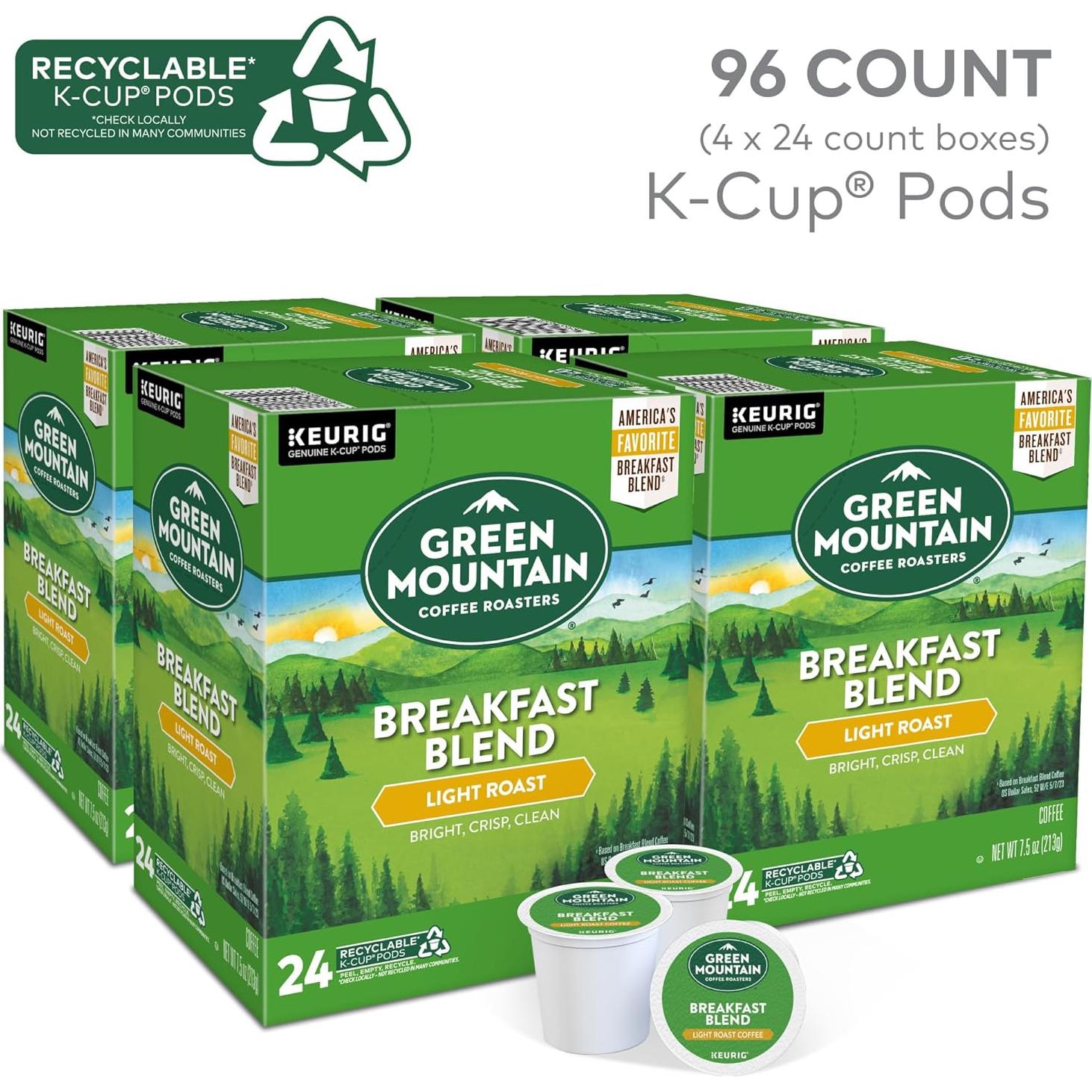 Cápsulas K-Cup Green Mountain Café Mezcla de Desayuno 96 Unidades