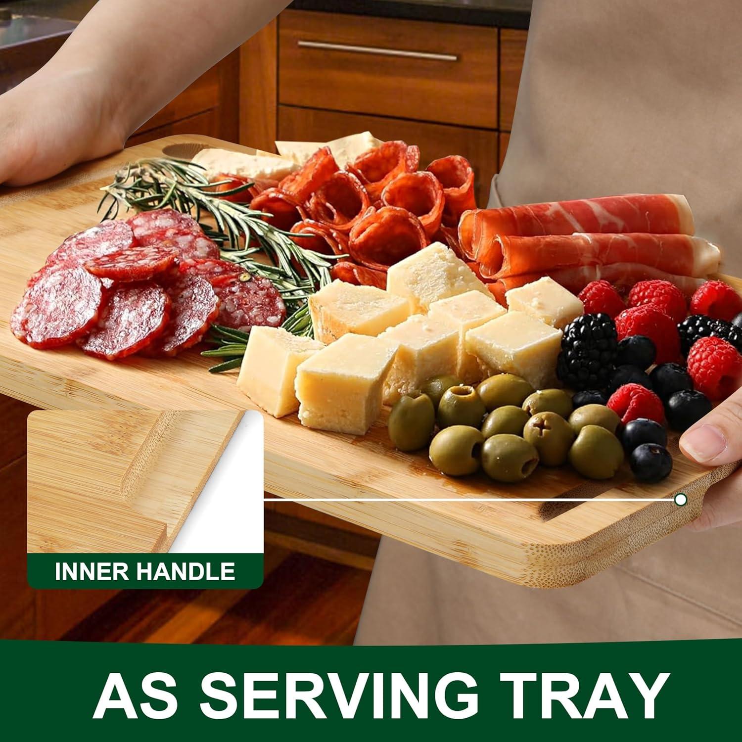 Juego de tablas de cortar de bambú Funnydin 3 piezas ecológicas