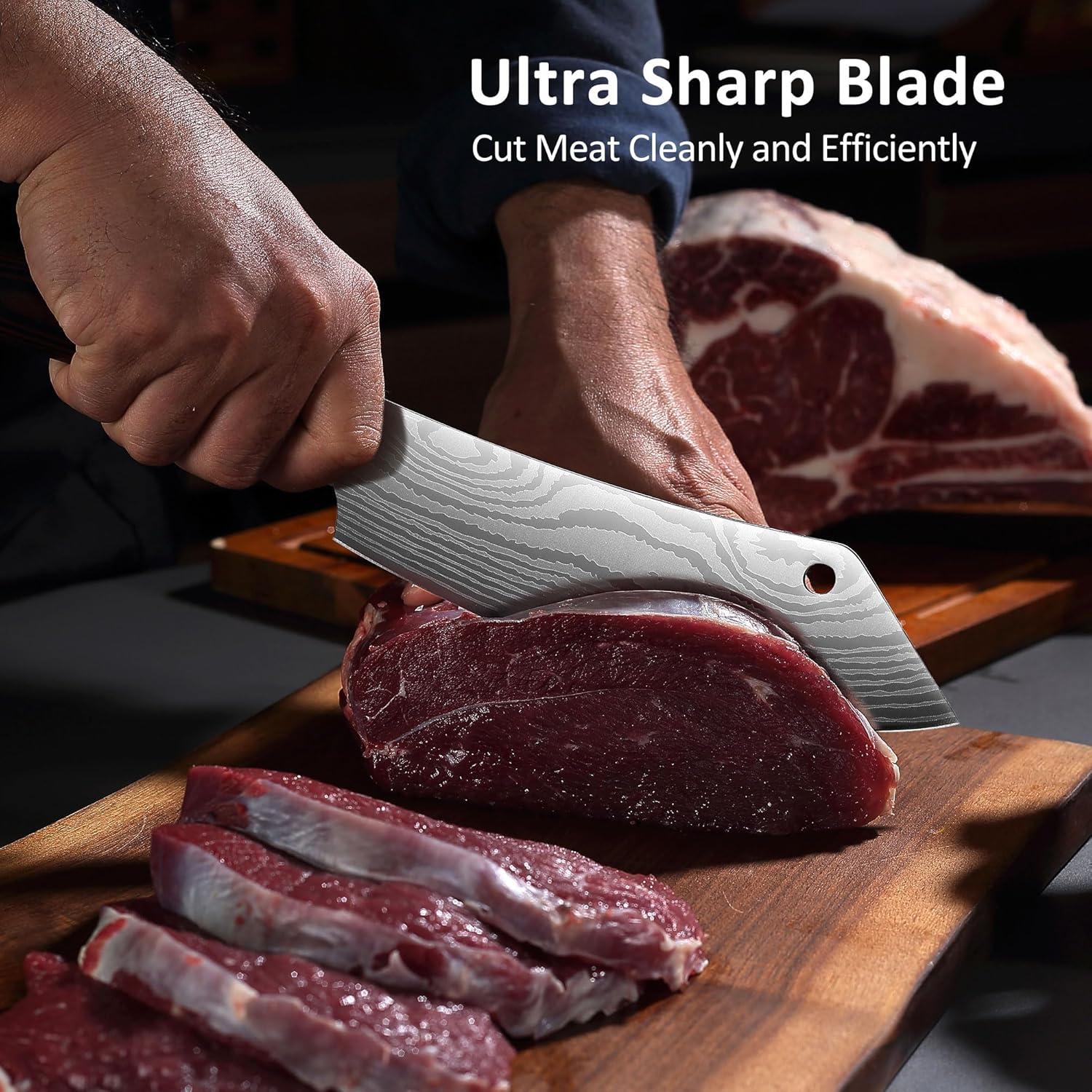 Cuchillo de Carnicero PAUDIN 20.32 cm Acero Inoxidable Mango Madera