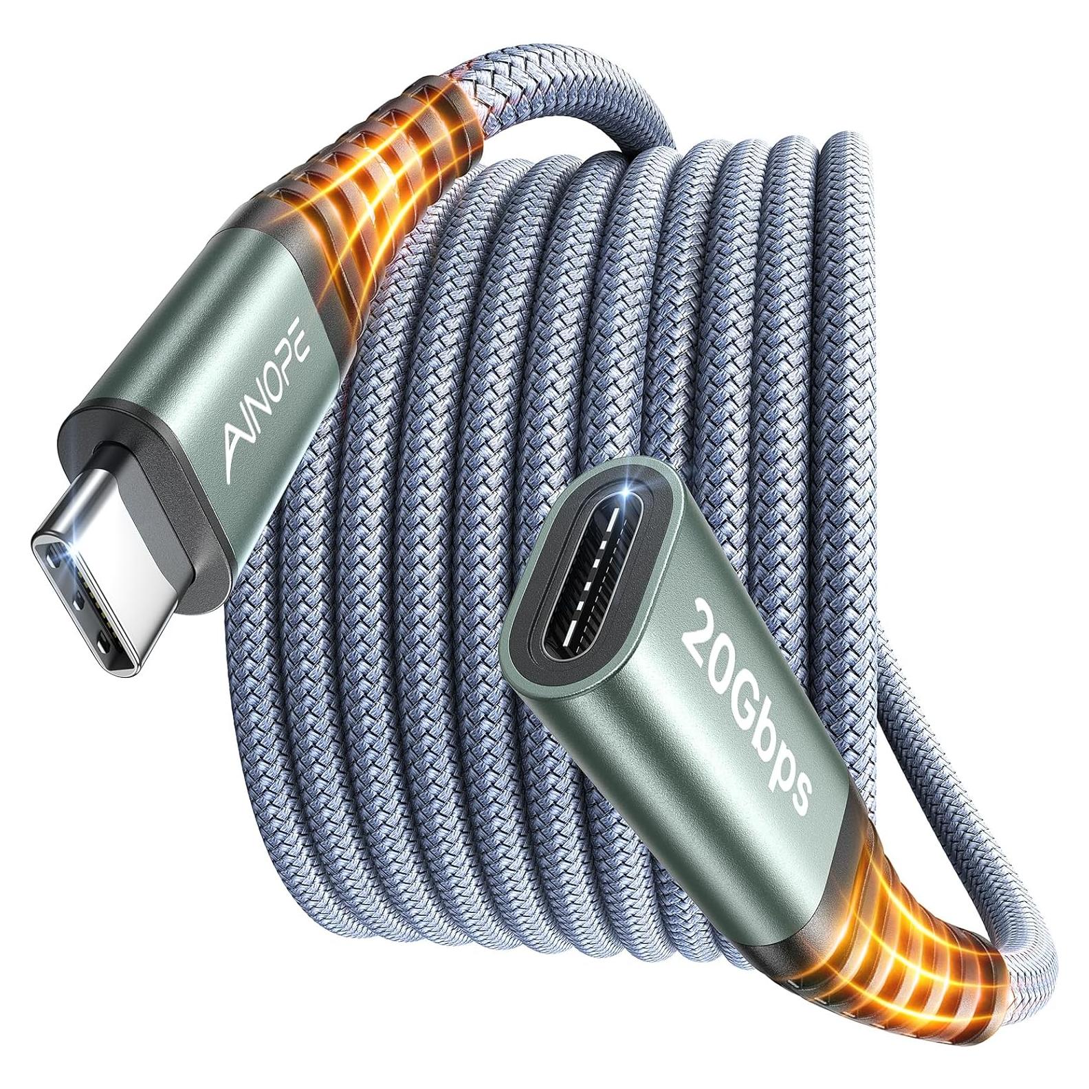 Cable de Extensión USB C AINOPE 2M 20Gbps 240W 4K Gris