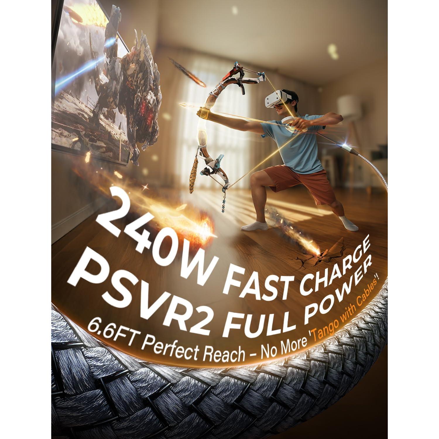 Cable de Extensión USB C AINOPE 2M 20Gbps 240W 4K Gris