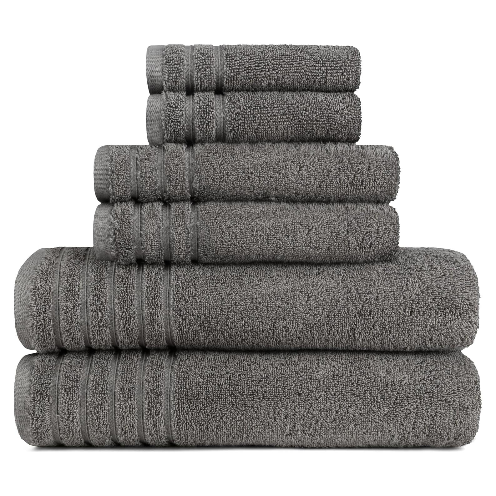 Juego de Toallas de Lujo 100% Algodón Turco Black & White 6 Piezas