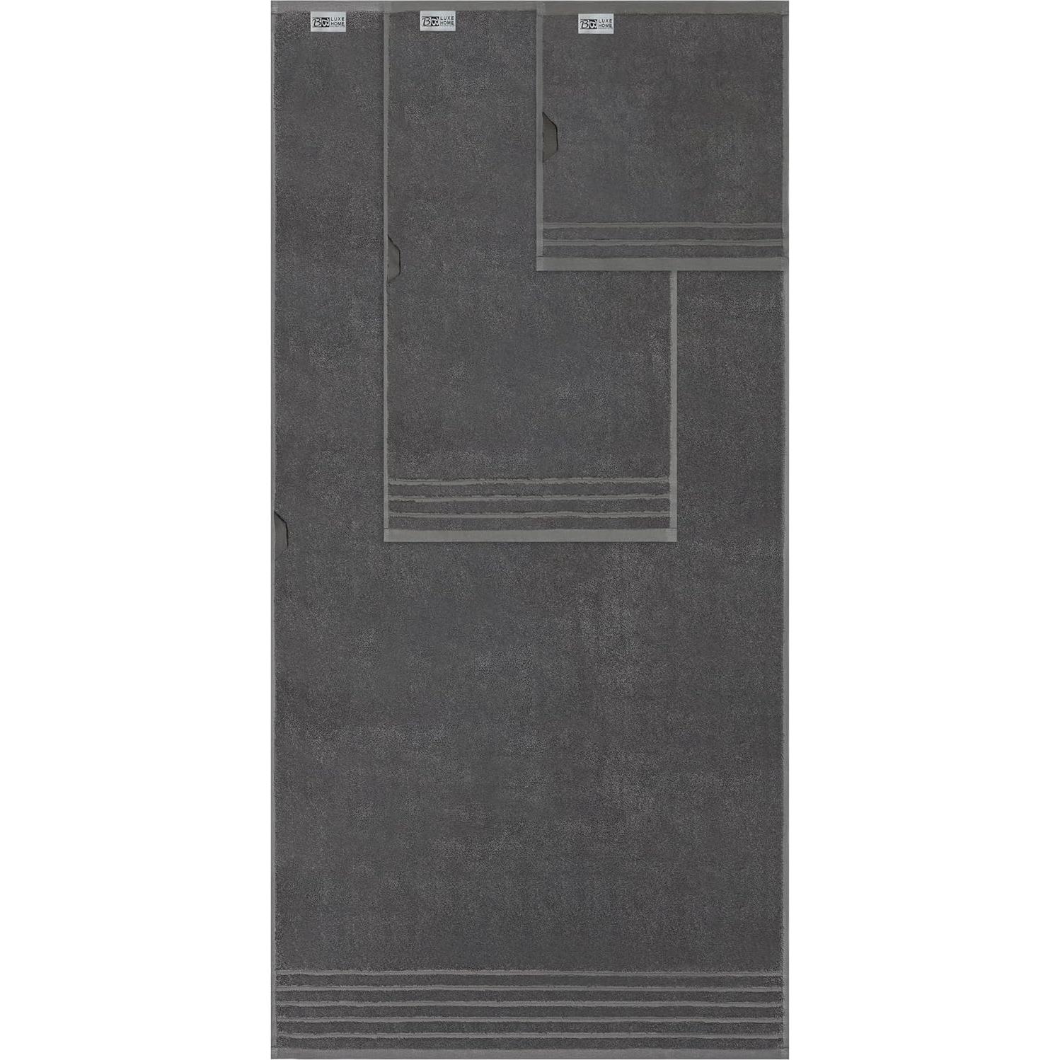 Juego de Toallas de Lujo 100% Algodón Turco Black & White 6 Piezas