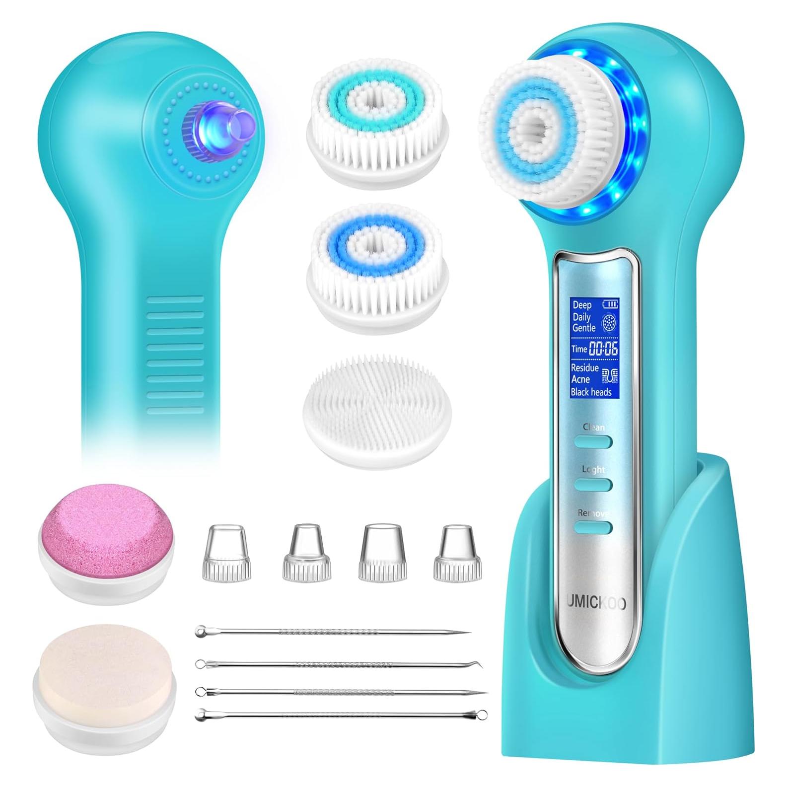 Exfoliador Facial UMICKOO IPX7 con Pantalla LCD y 5 Cabezas
