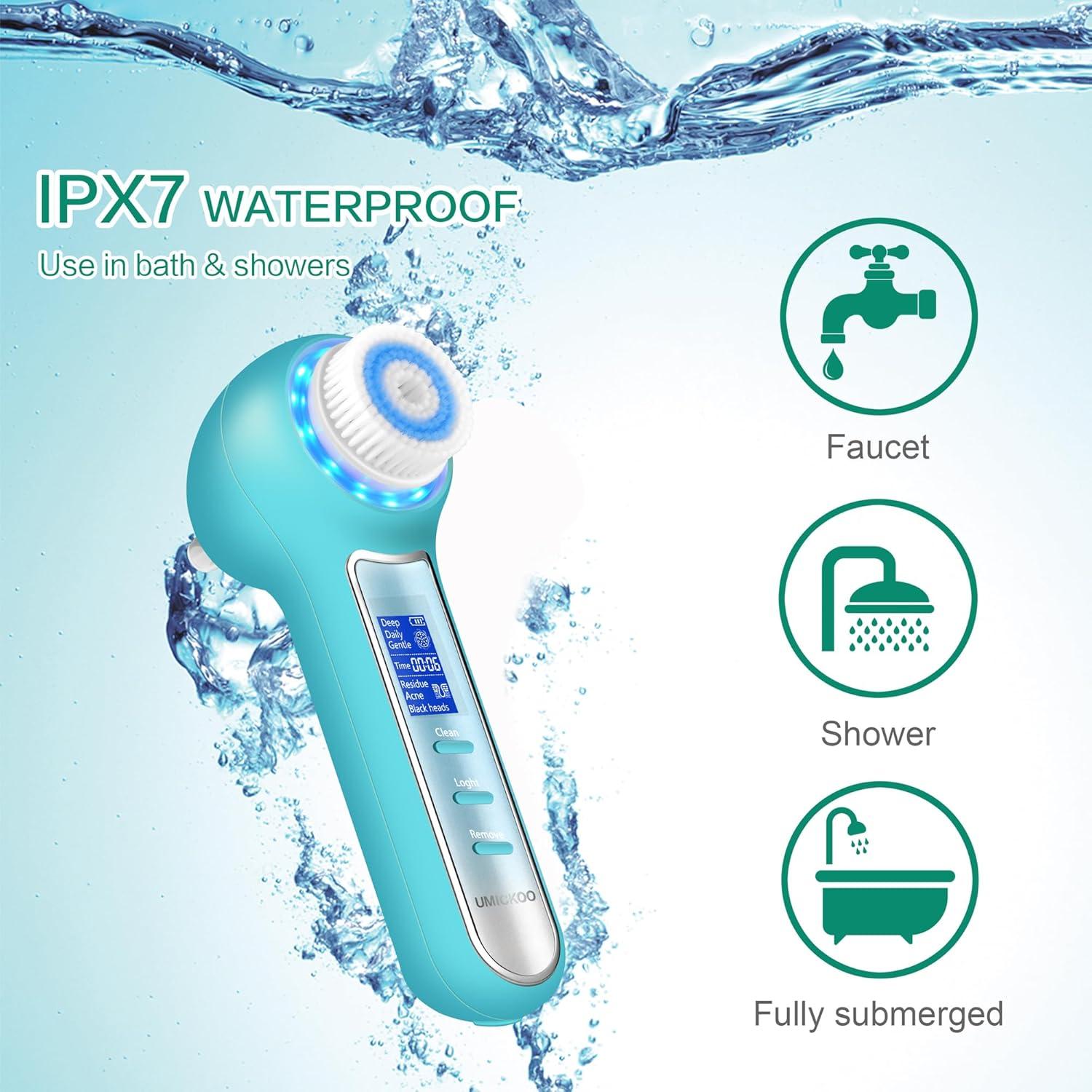 Exfoliador Facial UMICKOO IPX7 con Pantalla LCD y 5 Cabezas