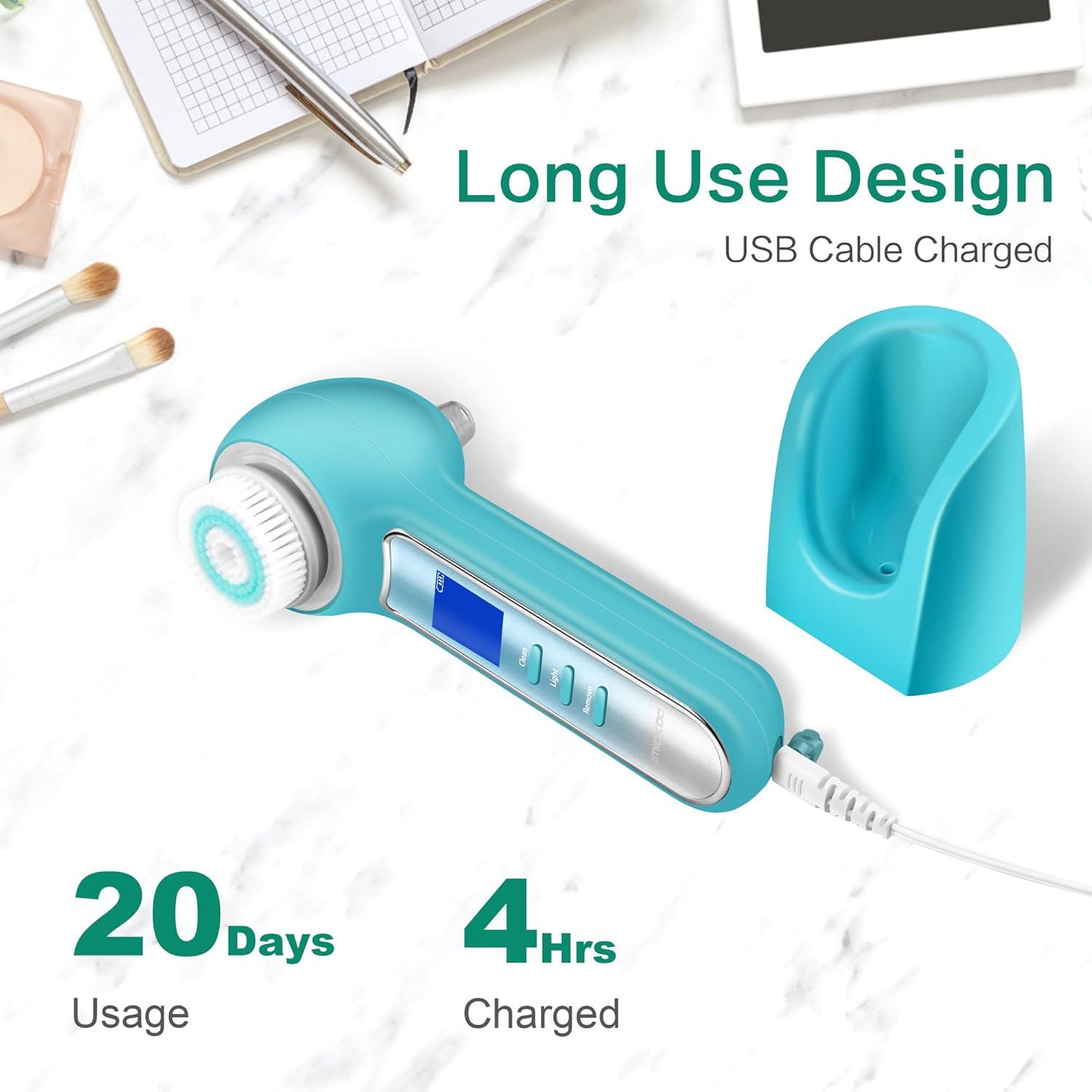 Exfoliador Facial UMICKOO IPX7 con Pantalla LCD y 5 Cabezas