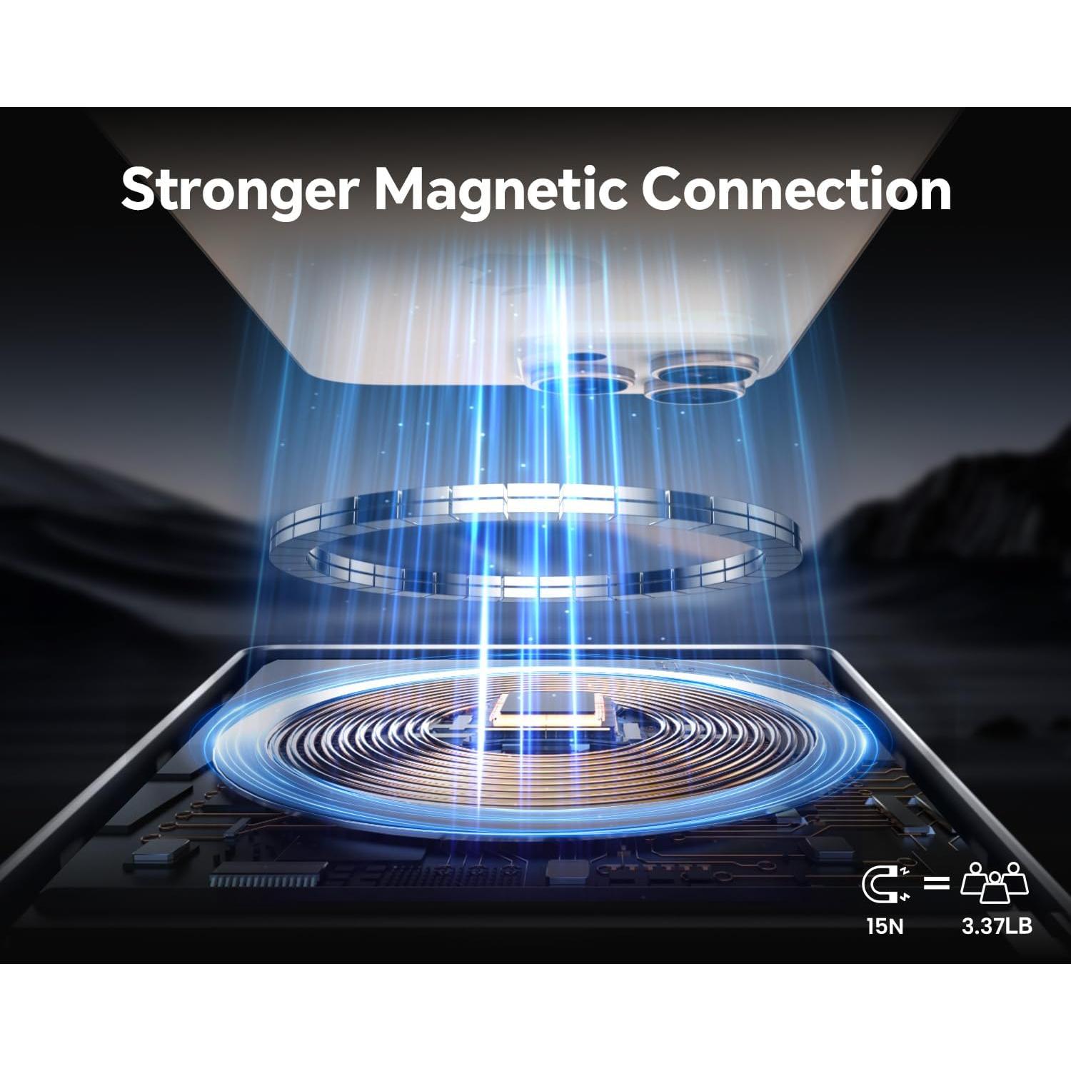 Cargador Portátil Magnético 5000mAh Inalámbrico USB-C Negro