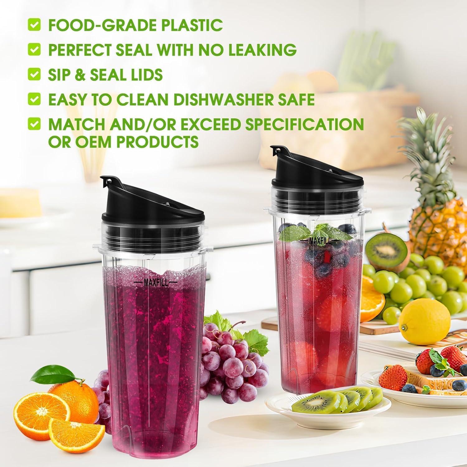 Tazas de Reemplazo 16oz para Licuadora Ninja UBYNID - Paquete de 3