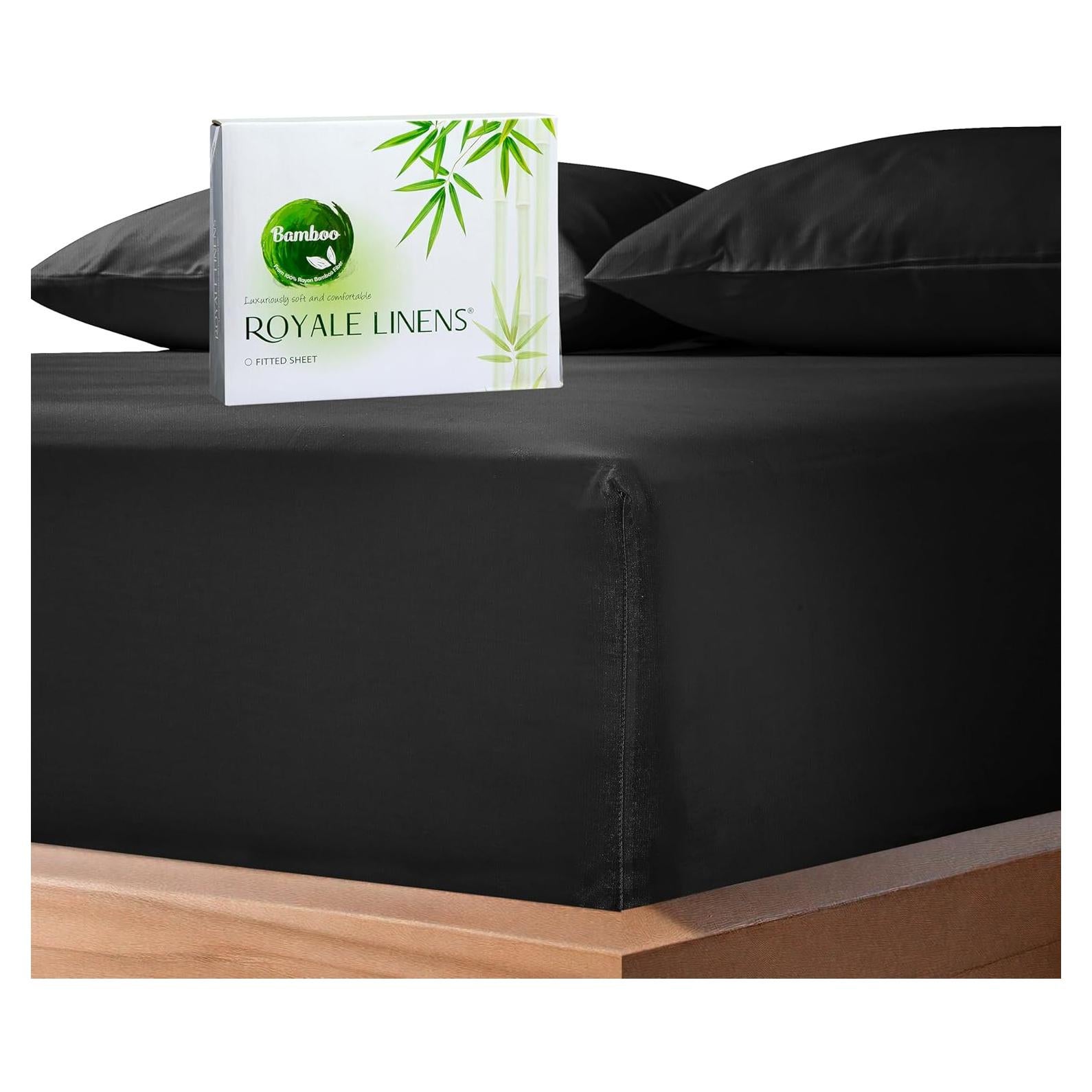 Sábana Ajustable Royale de Viscosa de Bambú Individual Negra