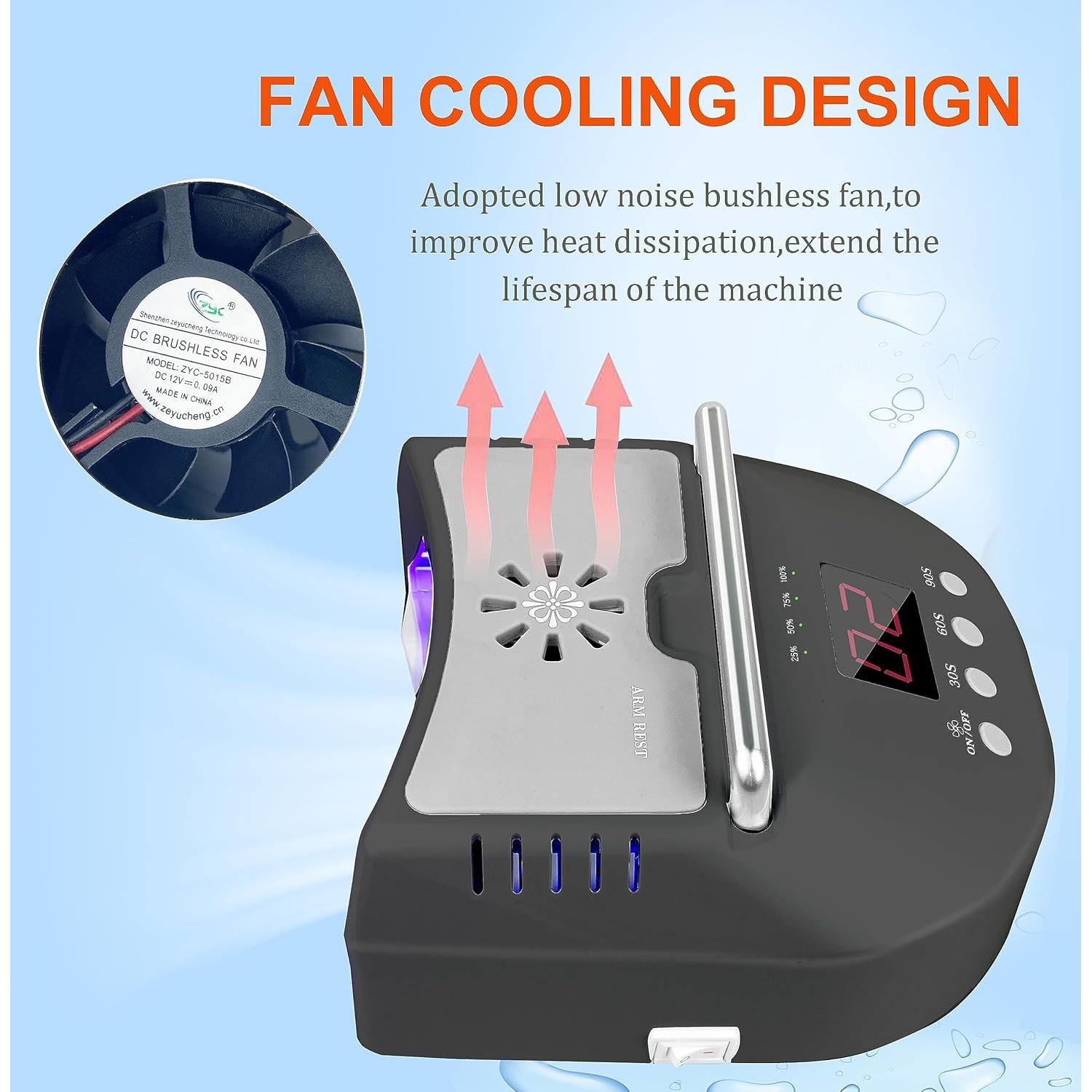 Lámpara de Uñas Inalámbrica OBEGOO UV LED 5200mAh Negra